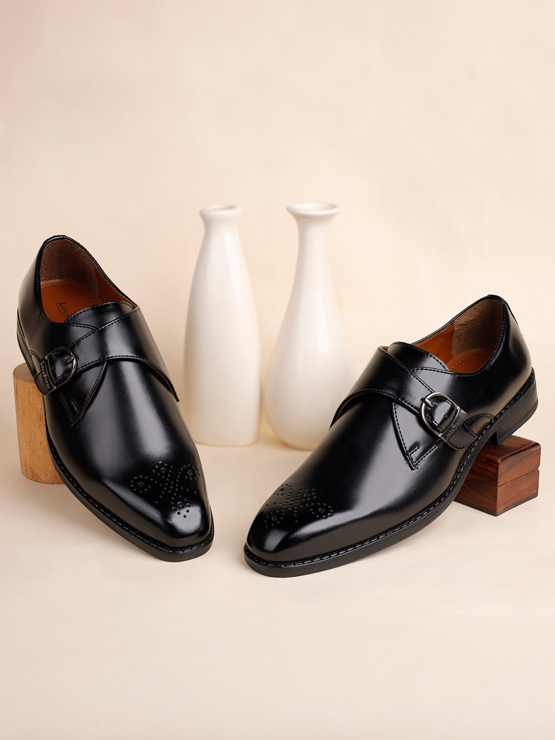 Jet Black Handcrafted Monks Slipon Shoe
