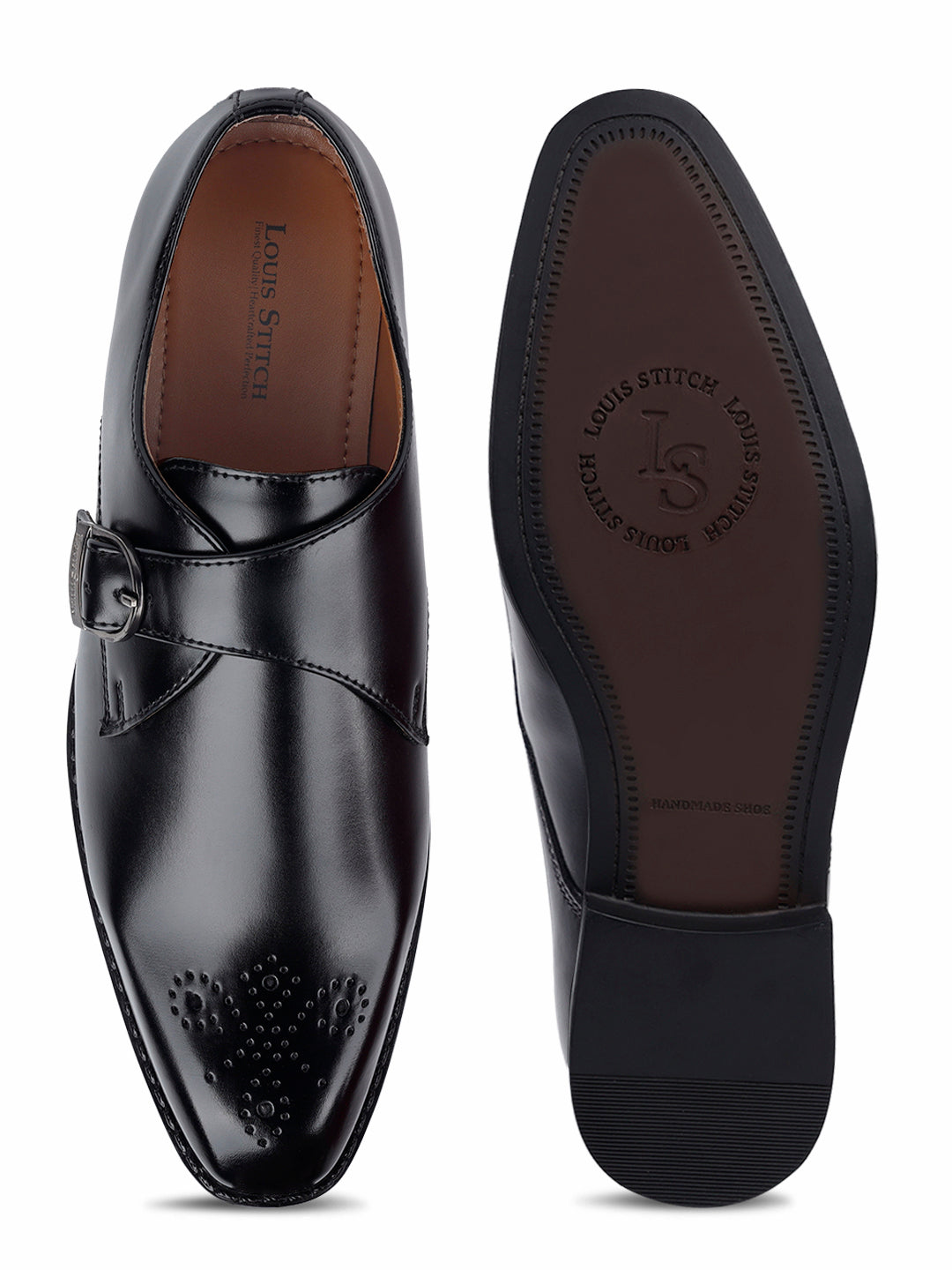 Jet Black Handcrafted Monks Slipon Shoe