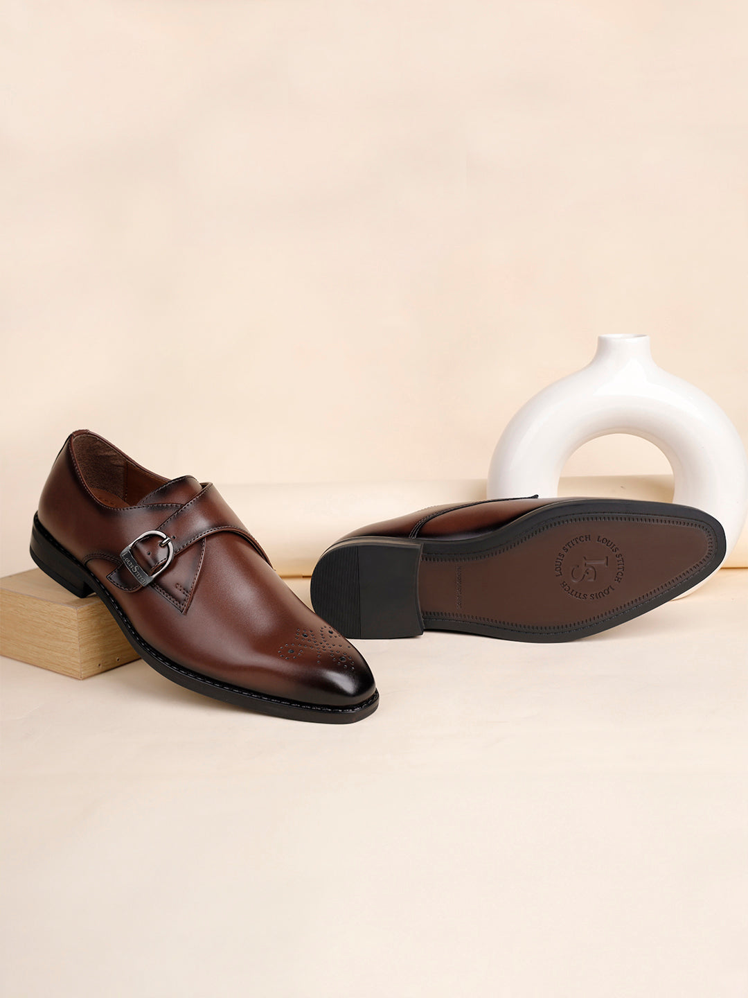 Tan Handcrafted Monks Slipon Shoe