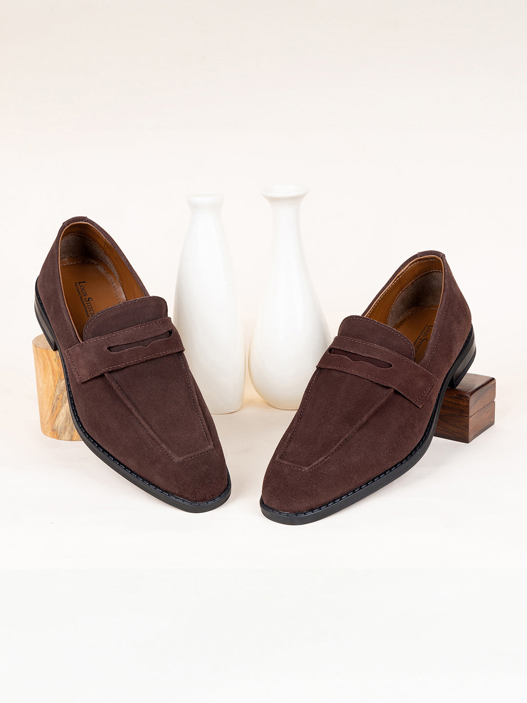Brunette Brown Handcrafted Italian Suede Leather Moccasin Shoe