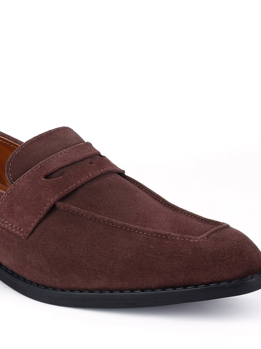 Brunette Brown Handcrafted Italian Suede Leather Moccasin Shoe