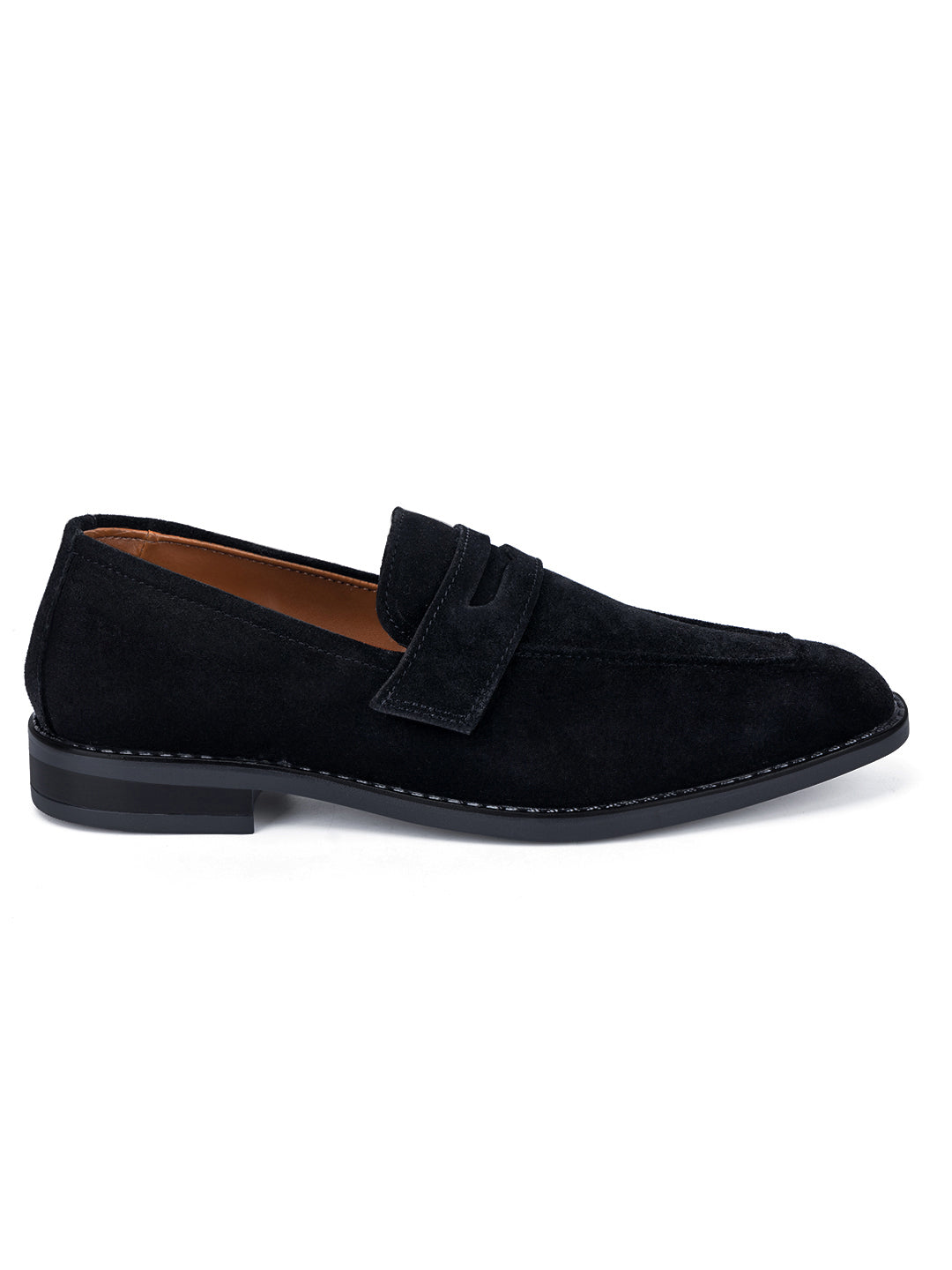 Jet Black Handcrafted Italian Suede Leather Moccasin Shoes