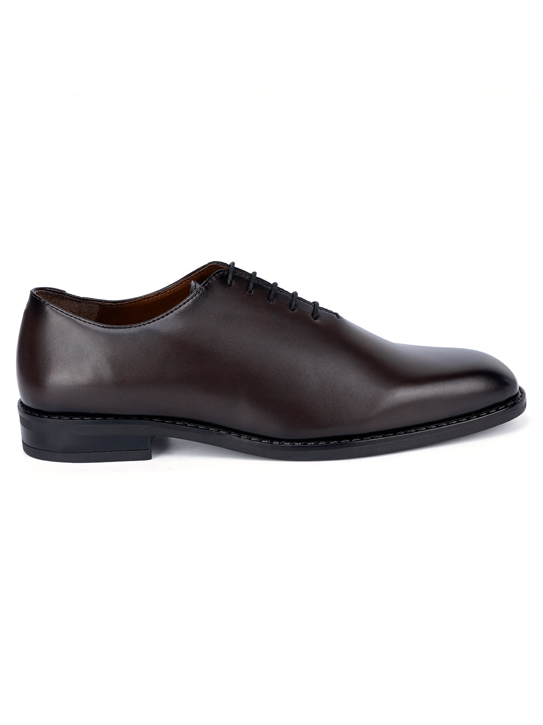 Brunette Brown Handcrafted Lace-Up Wholecut Derby Shoe
