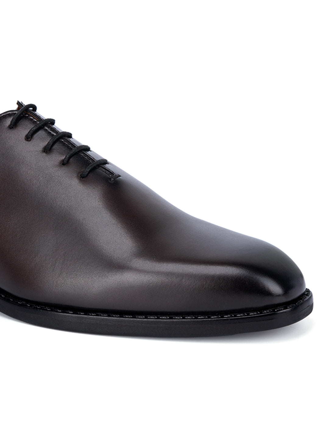 Brunette Brown Handcrafted Lace-Up Wholecut Derby Shoe