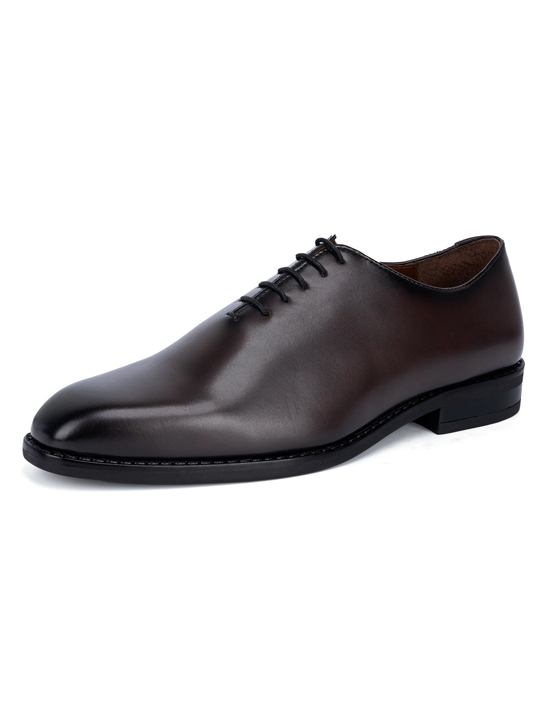 Brunette Brown Handcrafted Lace-Up Wholecut Derby Shoe