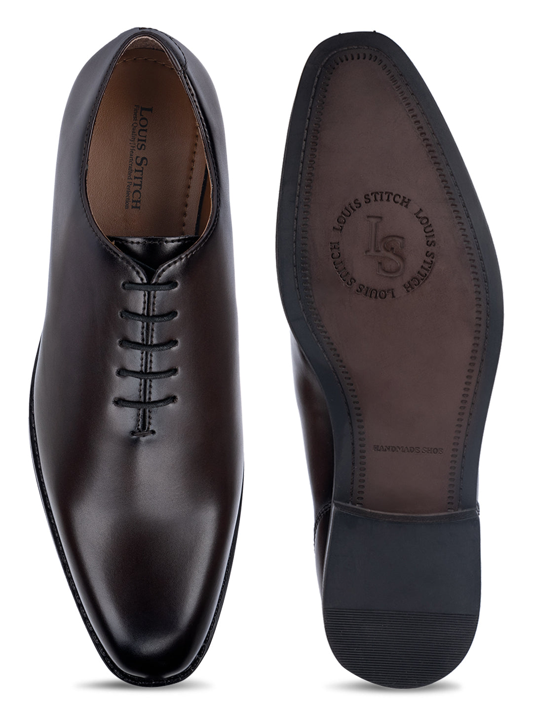 Brunette Brown Handcrafted Lace-Up Wholecut Derby Shoe