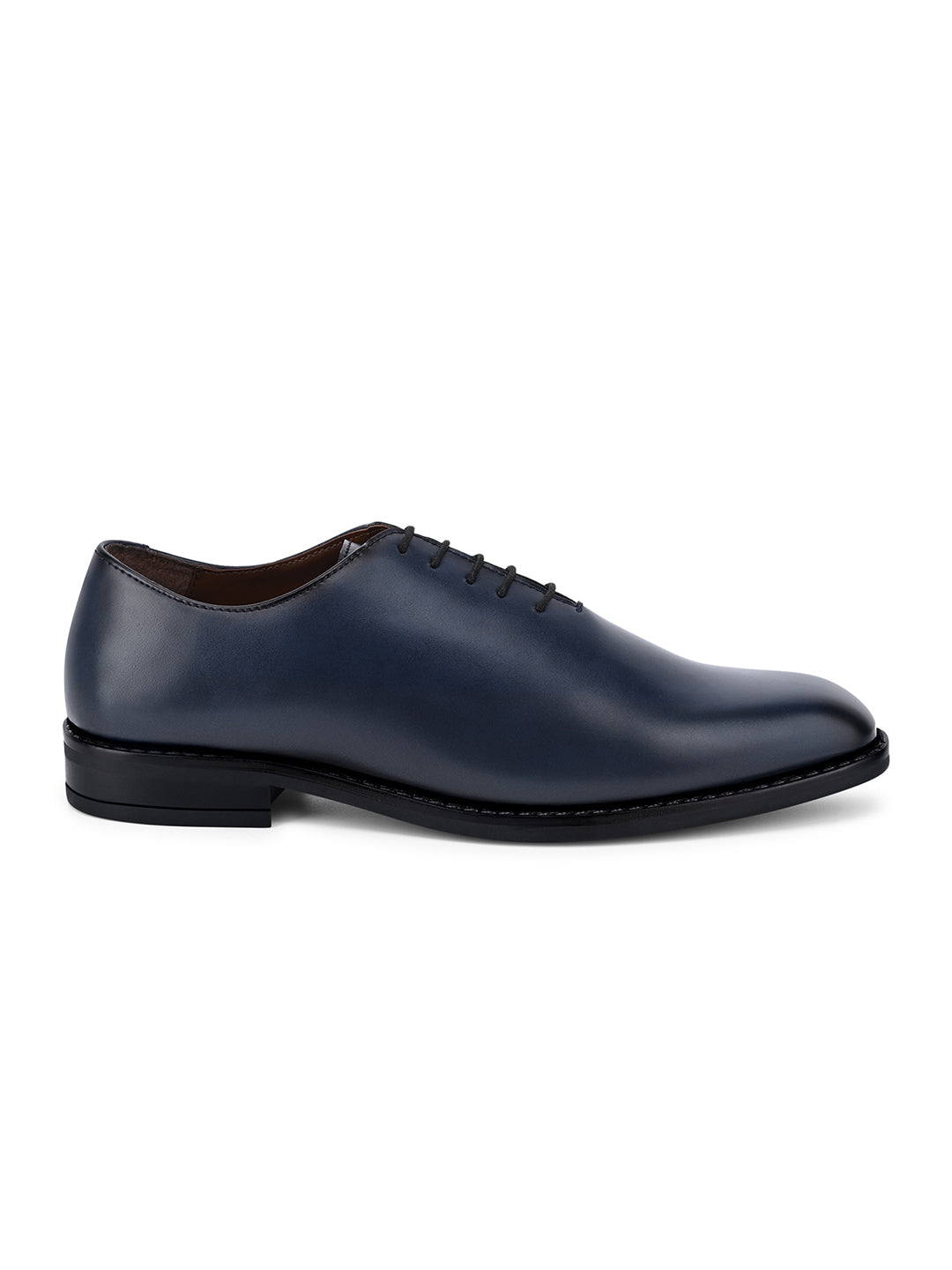 Federal Blue Handcrafted Lace-Up Wholecut Derby Shoe