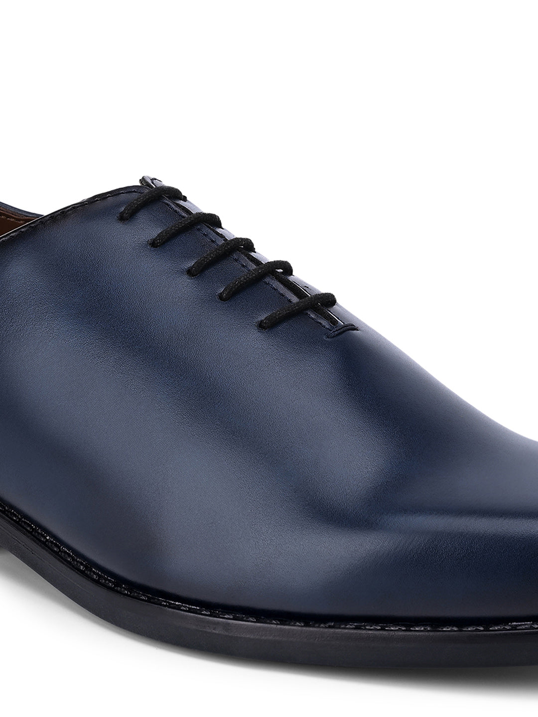 Federal Blue Handcrafted Lace-Up Wholecut Derby Shoe