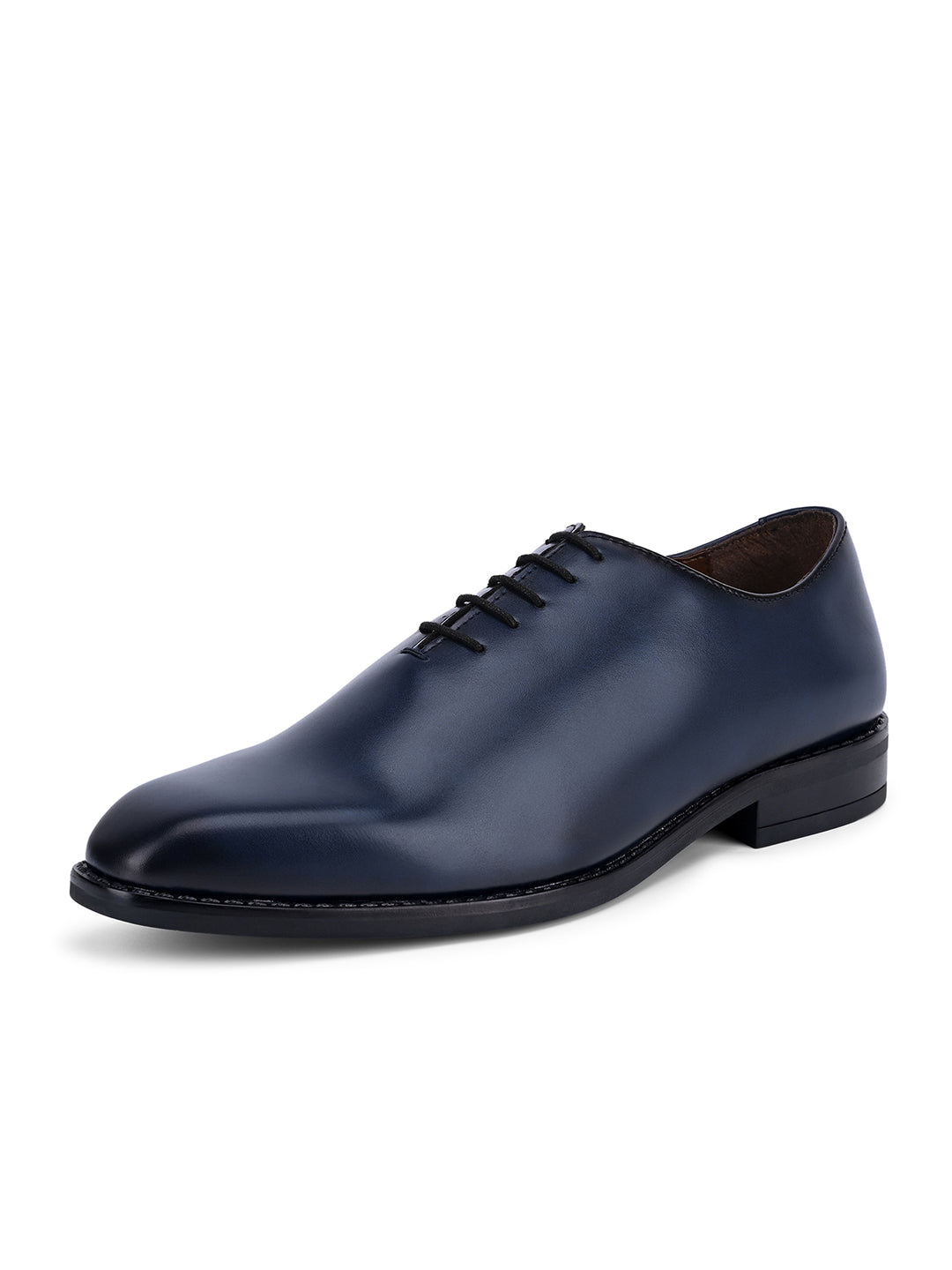Federal Blue Handcrafted Lace-Up Wholecut Derby Shoe