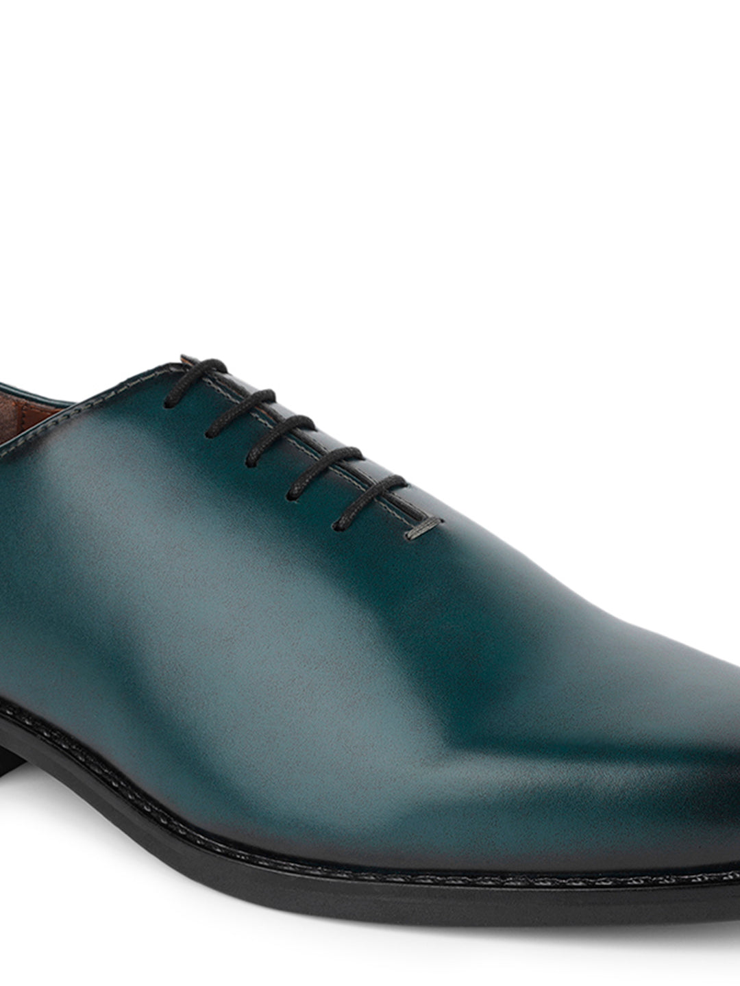 Seaweed Green Handcrafted Lace-Up Wholecut Derby Shoe