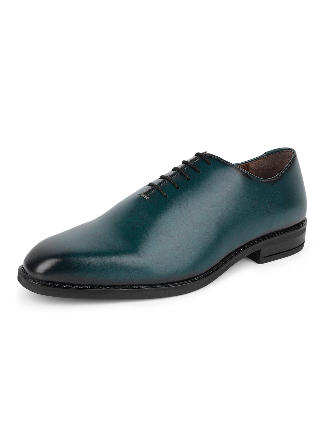 Seaweed Green Handcrafted Lace-Up Wholecut Derby Shoe