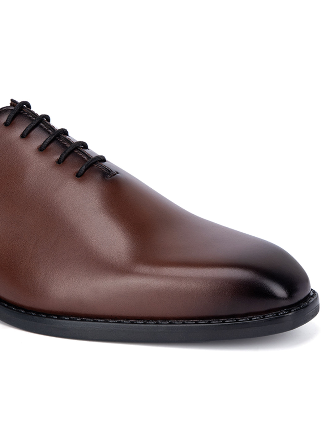 Tan Handcrafted Lace-Up Wholecut Derby Shoe