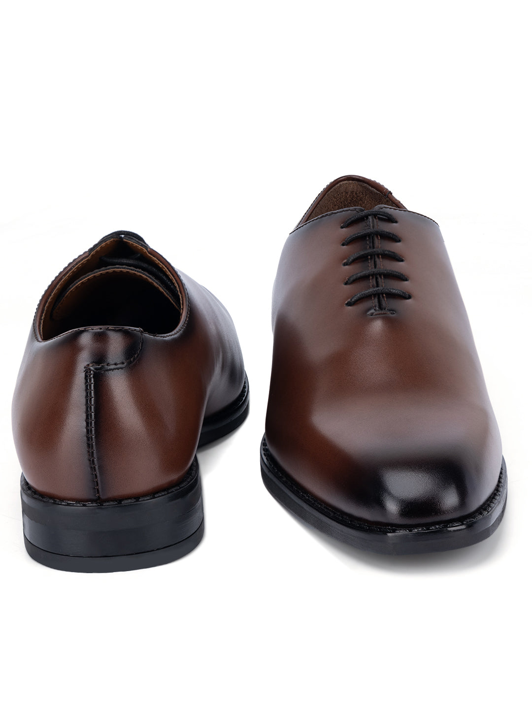 Tan Handcrafted Lace-Up Wholecut Derby Shoe