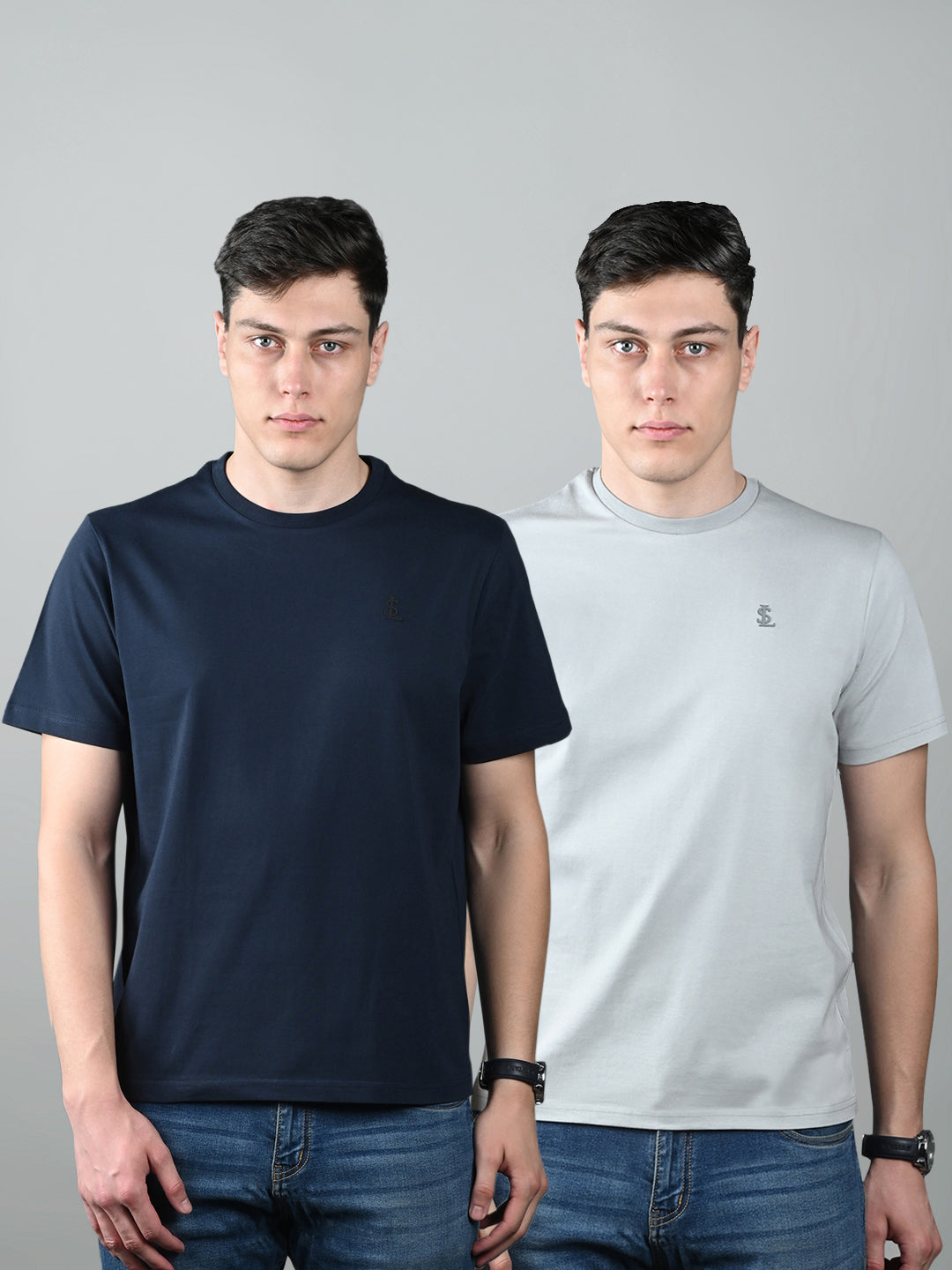 Men's Super Combed Cotton Regular Fit Pack of 2 Roundneck T-shirts