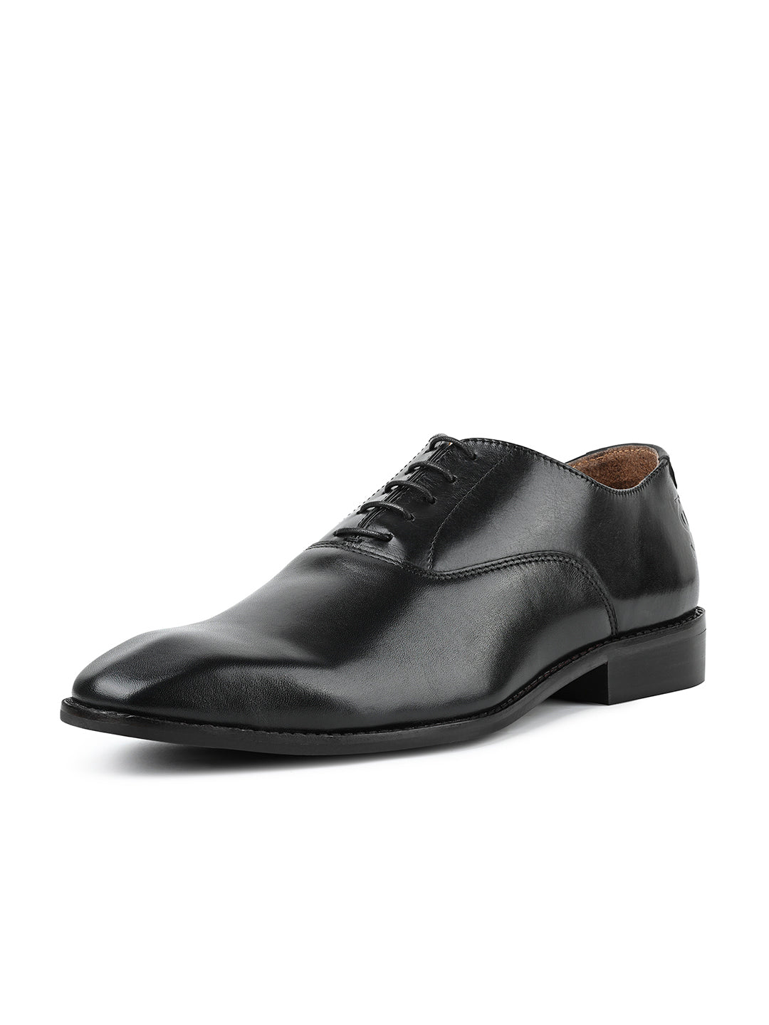 Jet Black Italian Crust Leather Formal Derbys