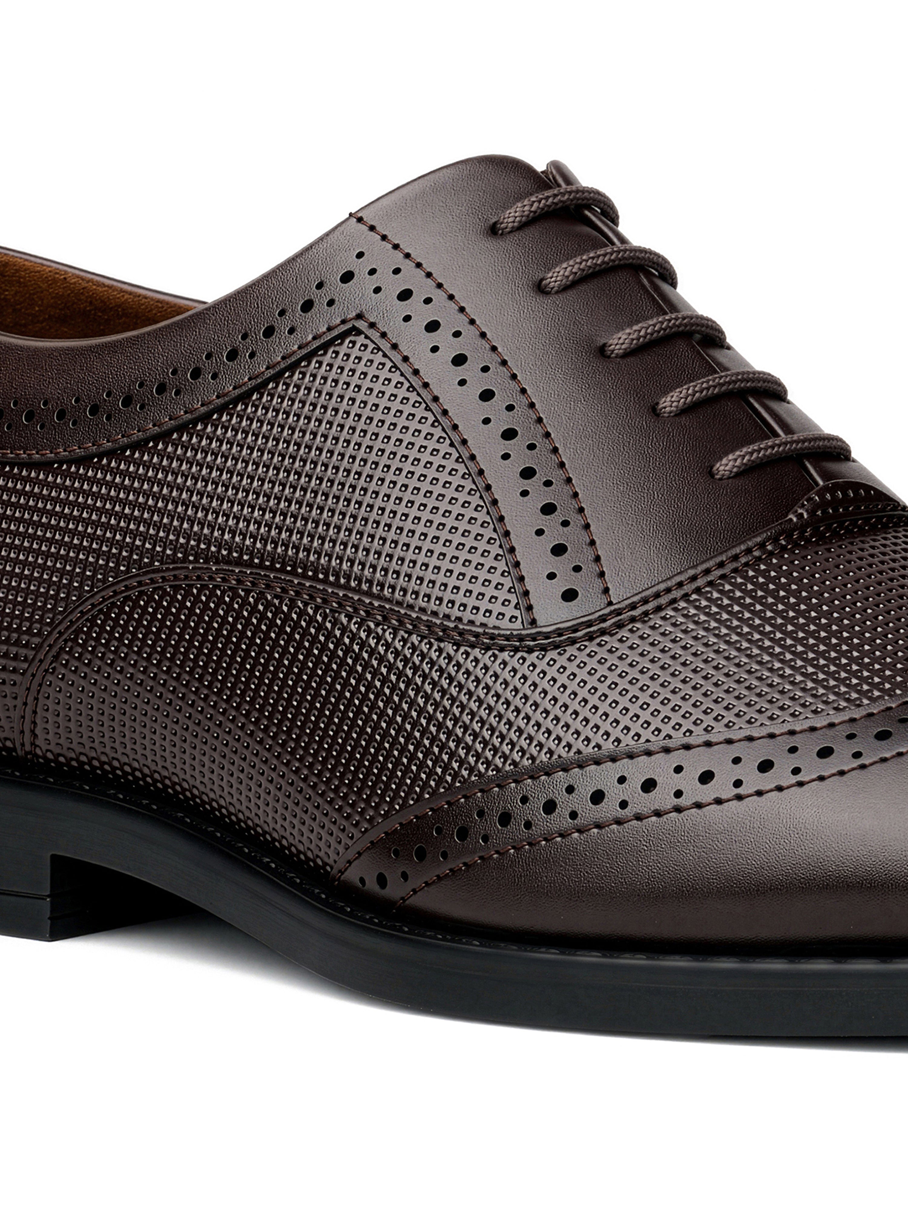 Brunette Brown Formal Brogue Lace-Up Shoes