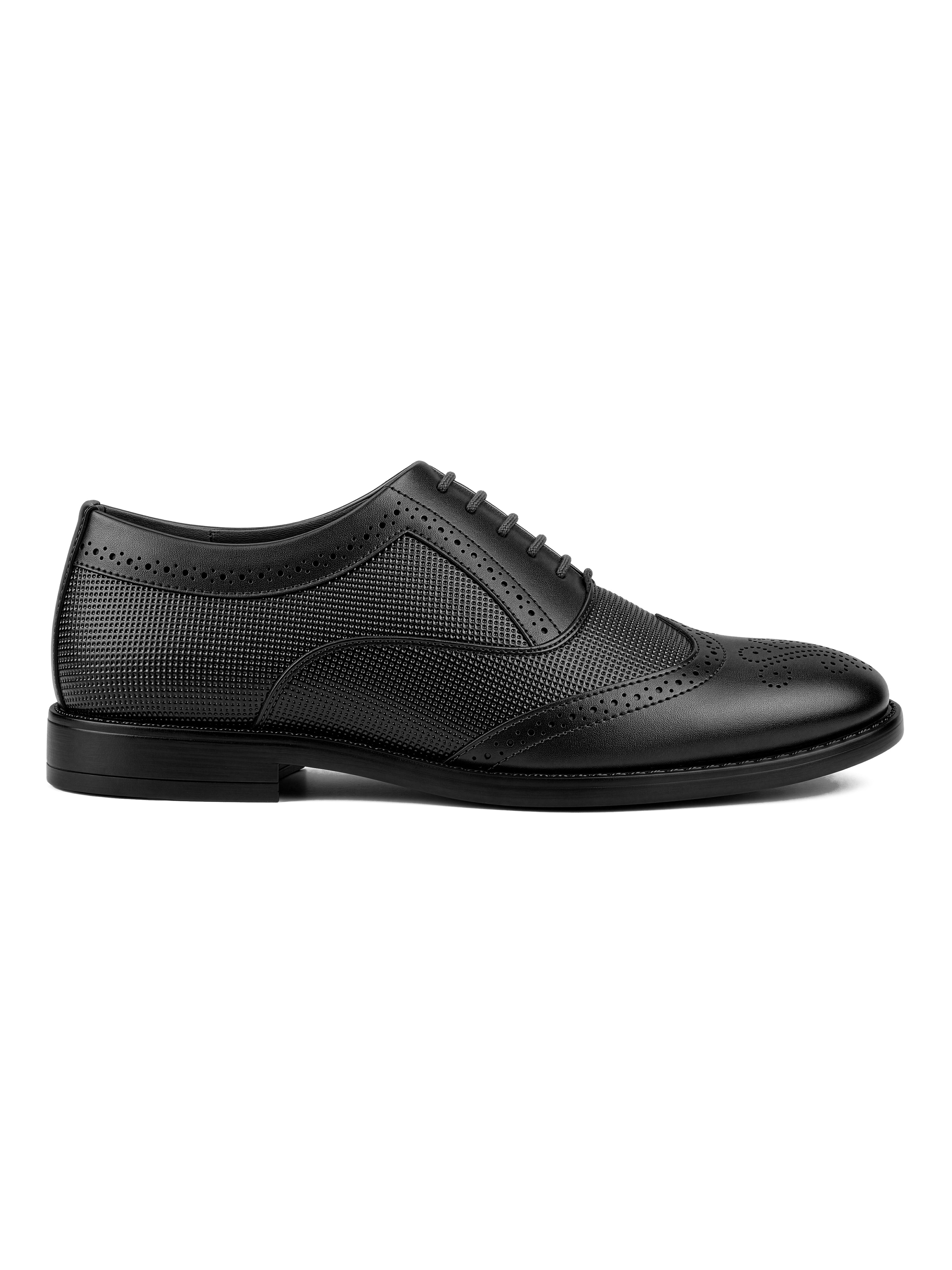 Jet Black Formal Brogue Lace-Up Shoes