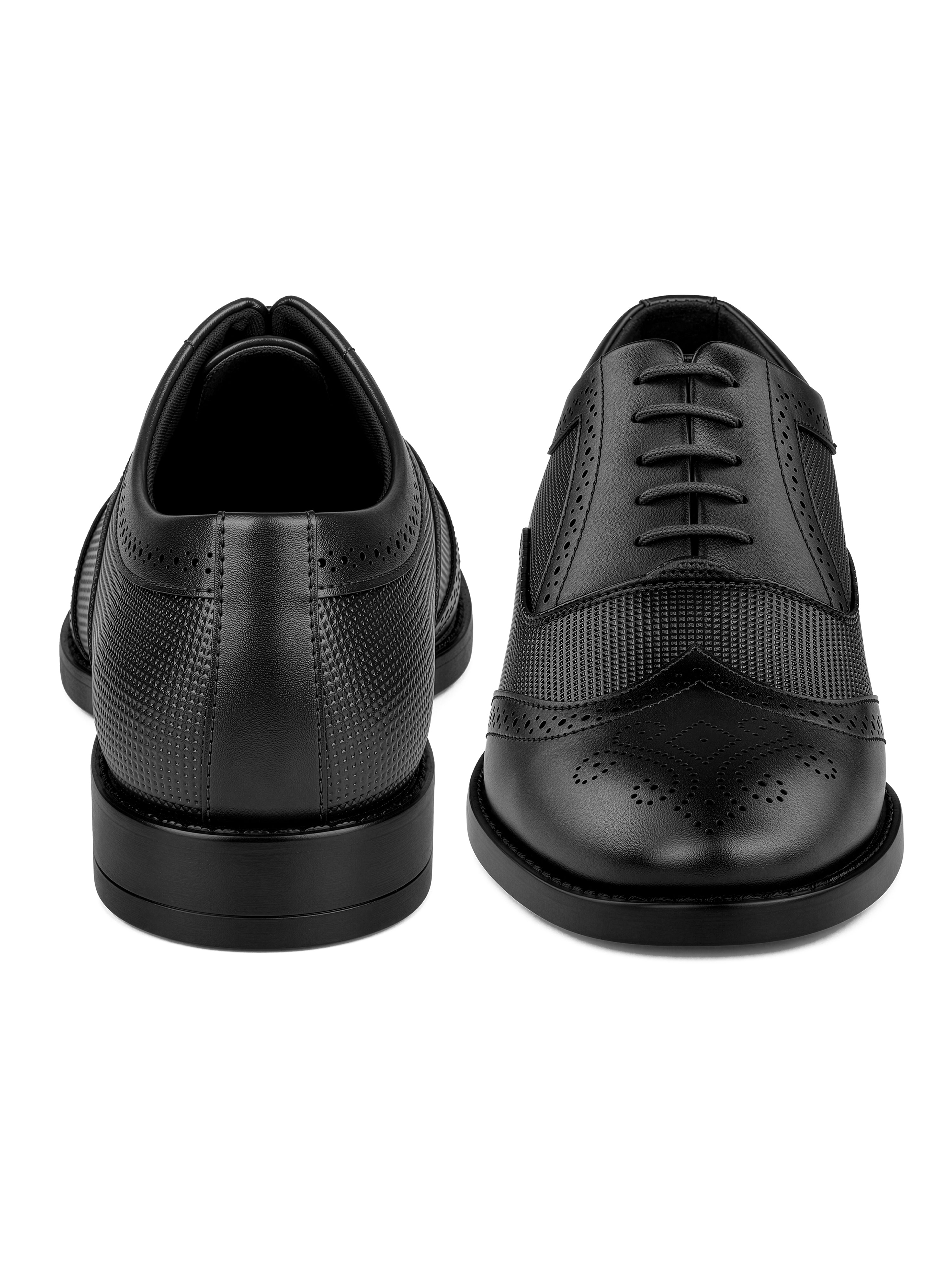 Jet Black Formal Brogue Lace-Up Shoes