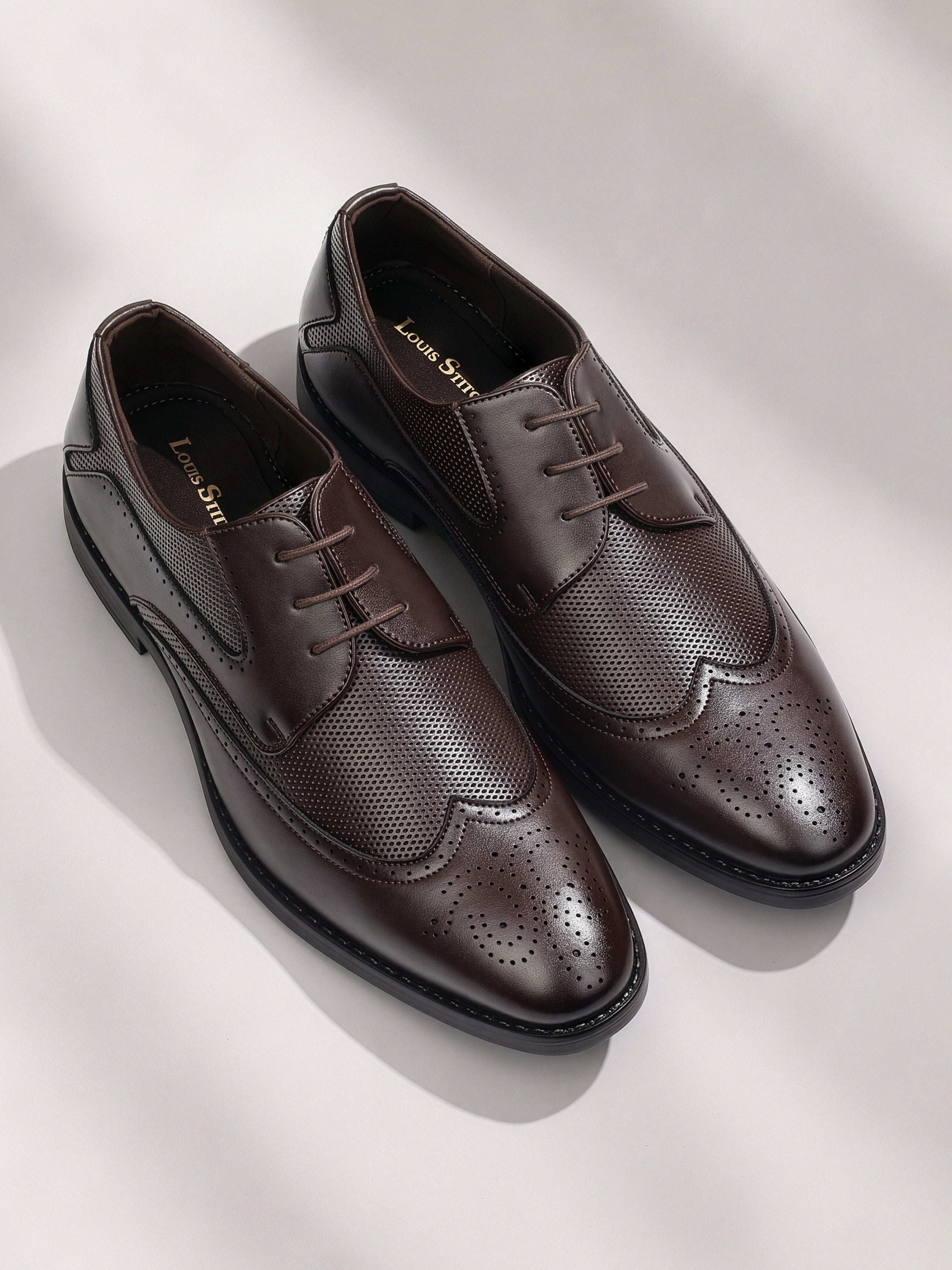 Brunette Brown Formal Brogue Lace-Up Shoes