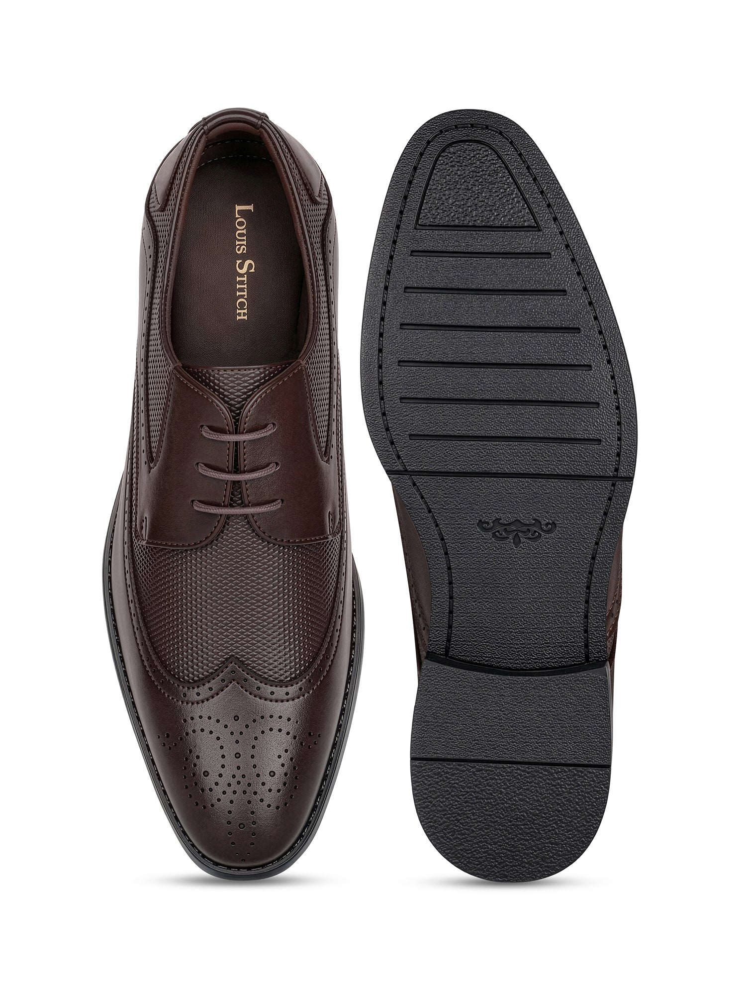 Brunette Brown Formal Brogue Lace-Up Shoes