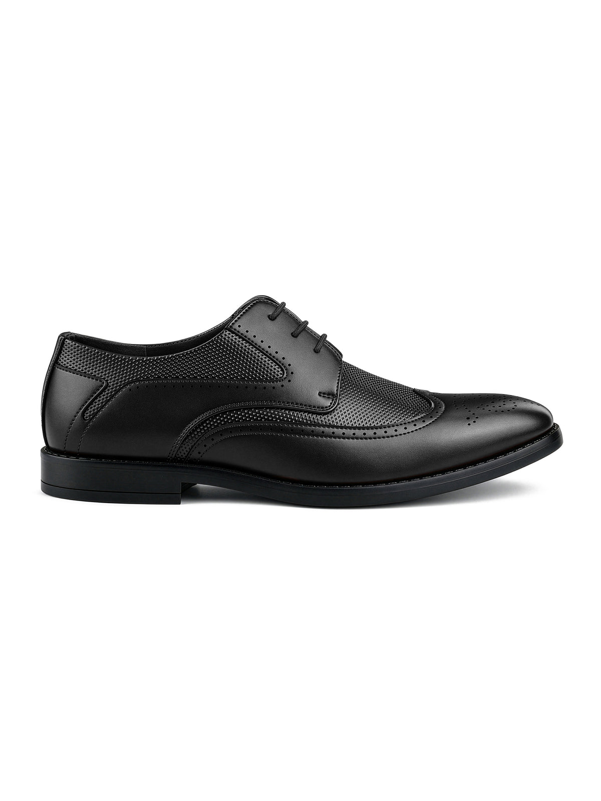 Jet Black Formal Brogue Lace-Up Shoes