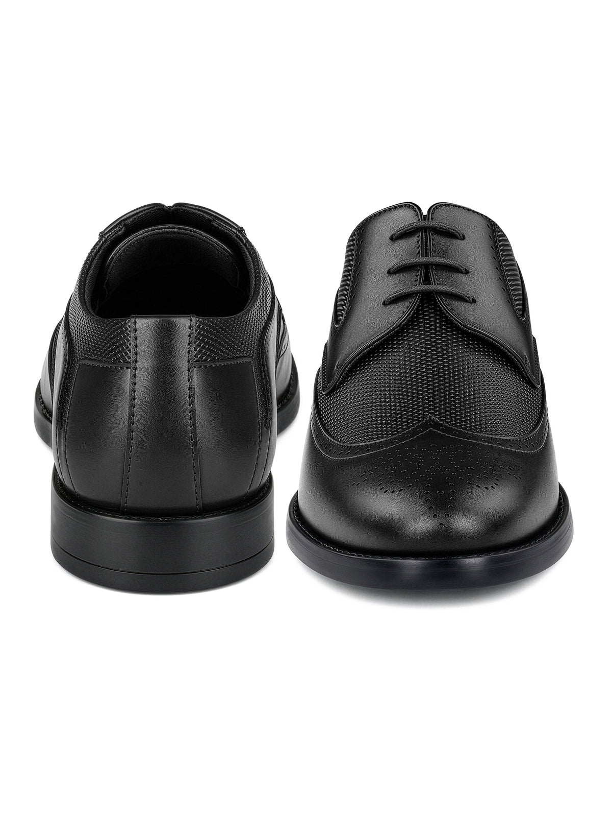 Jet Black Formal Brogue Lace-Up Shoes