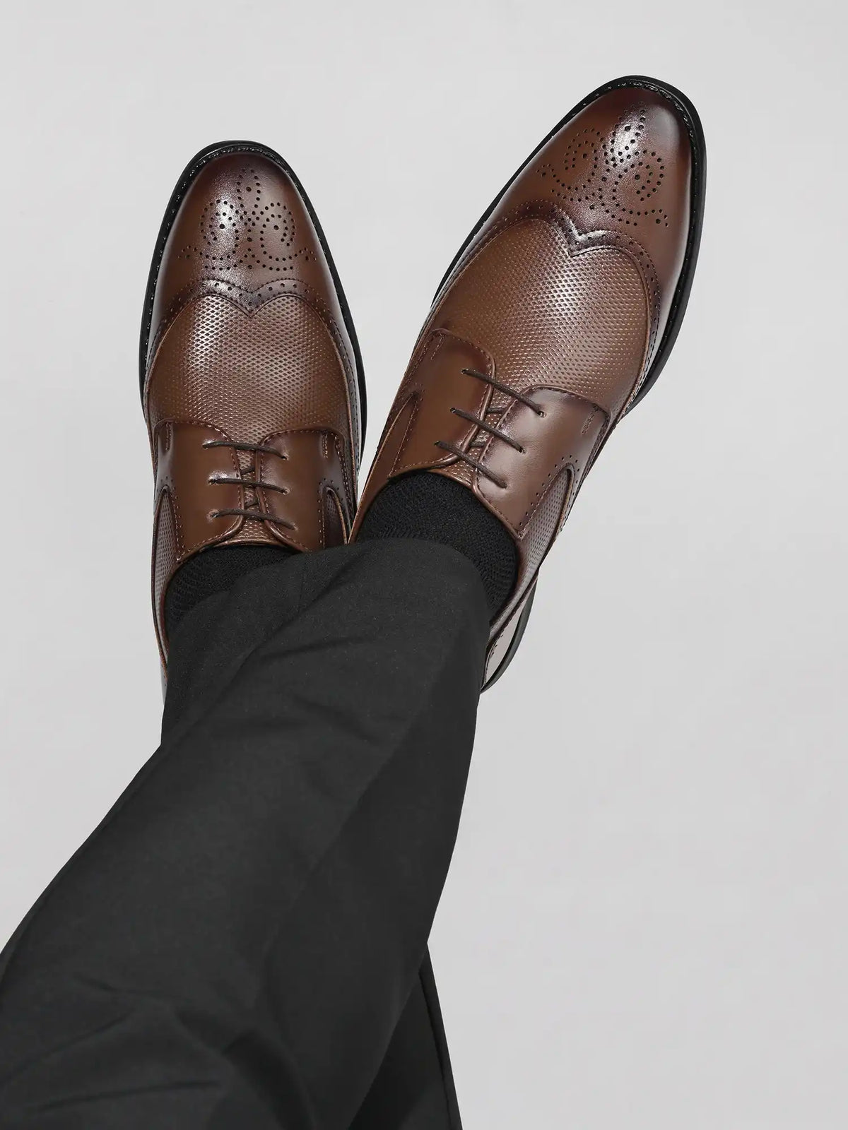 Russet Tan Formal Brogue Lace-Up Shoes