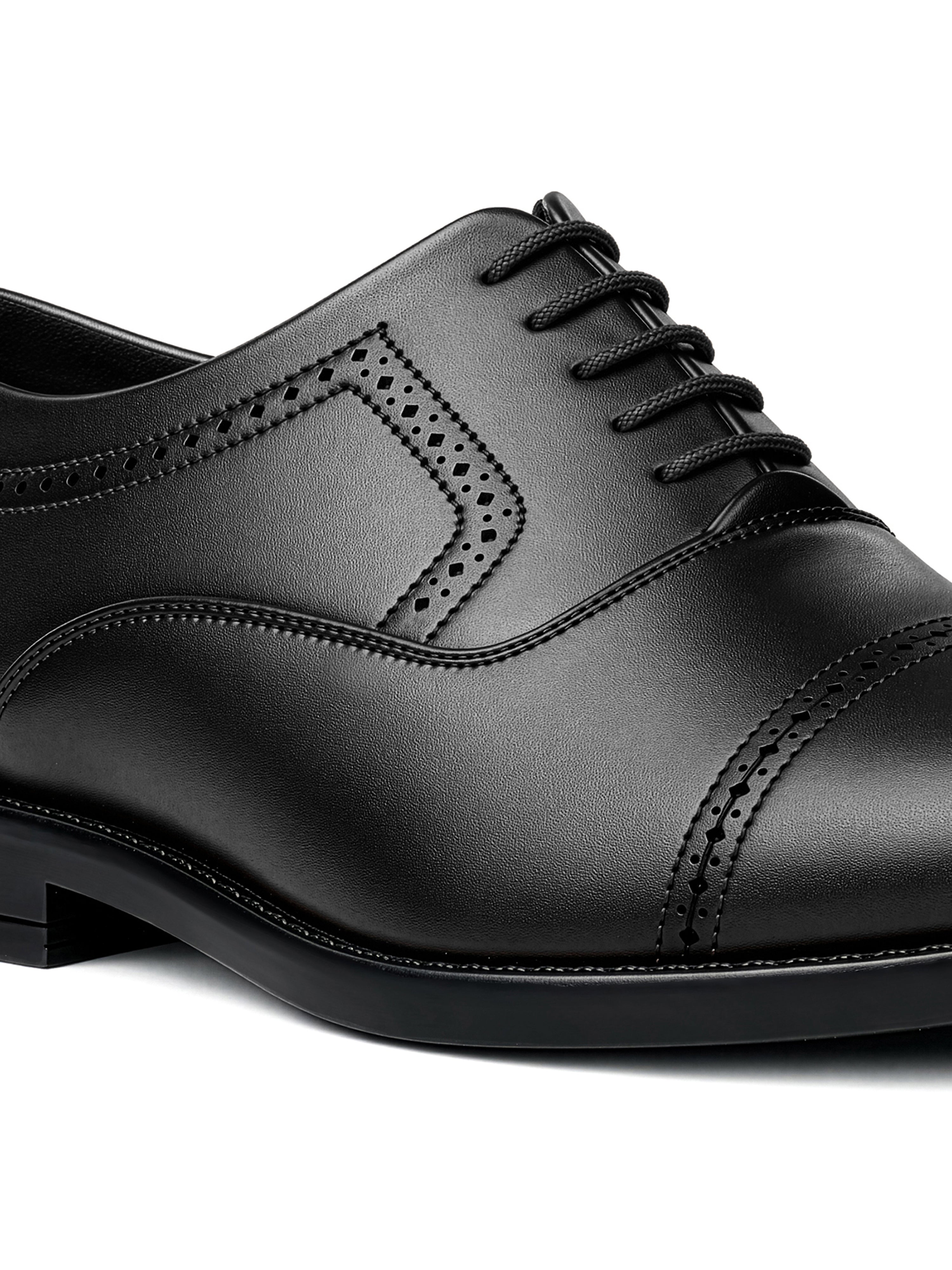 Jet Black Formal Oxford Lace-Up Shoes