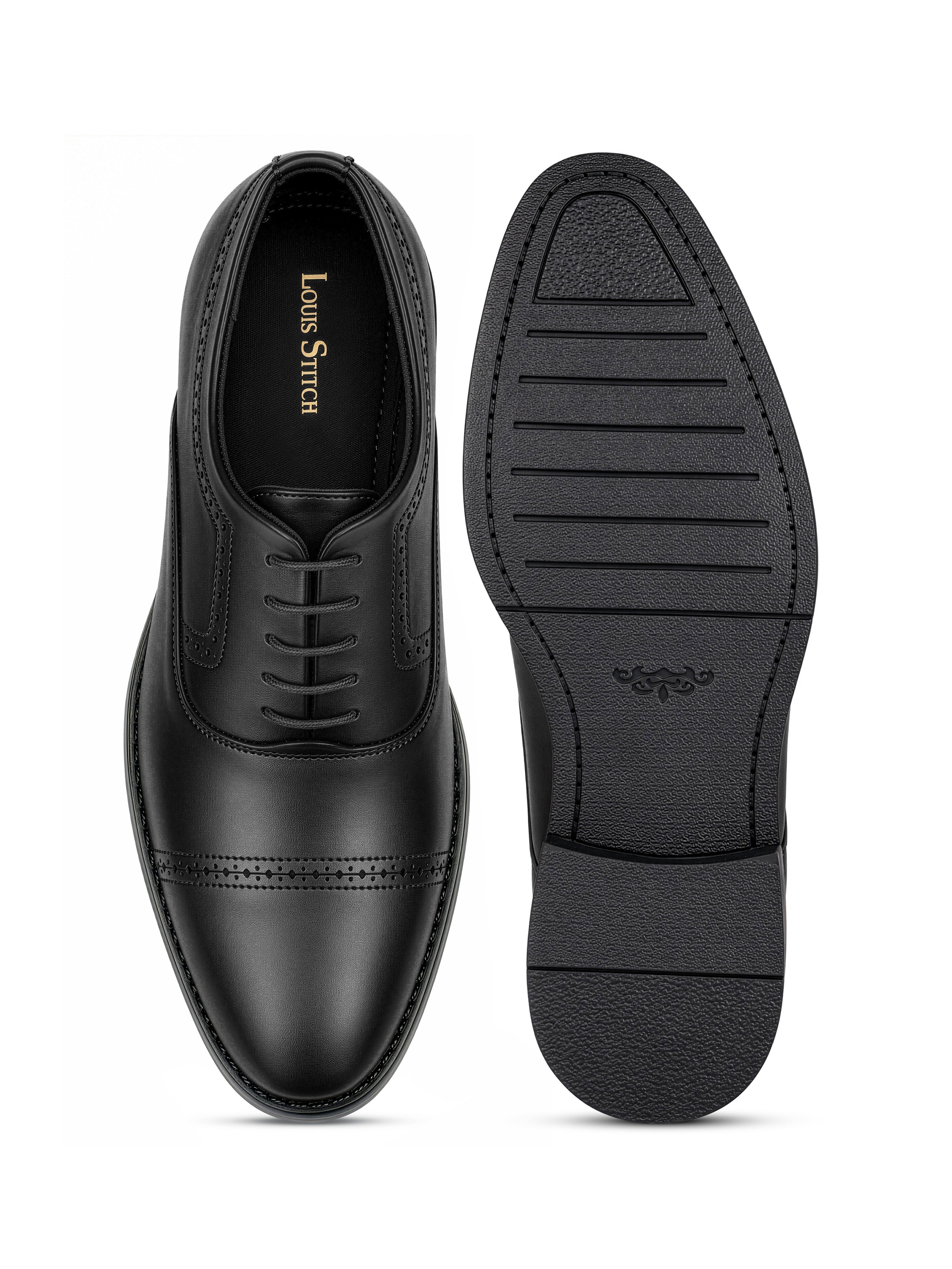 Jet Black Formal Oxford Lace-Up Shoes