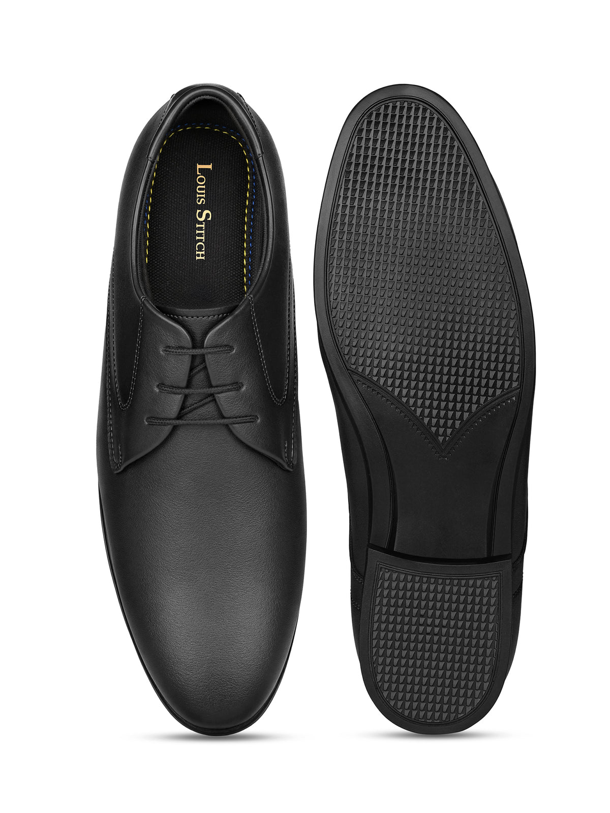 Jet Black Formal Lace-Up Derby Shoes