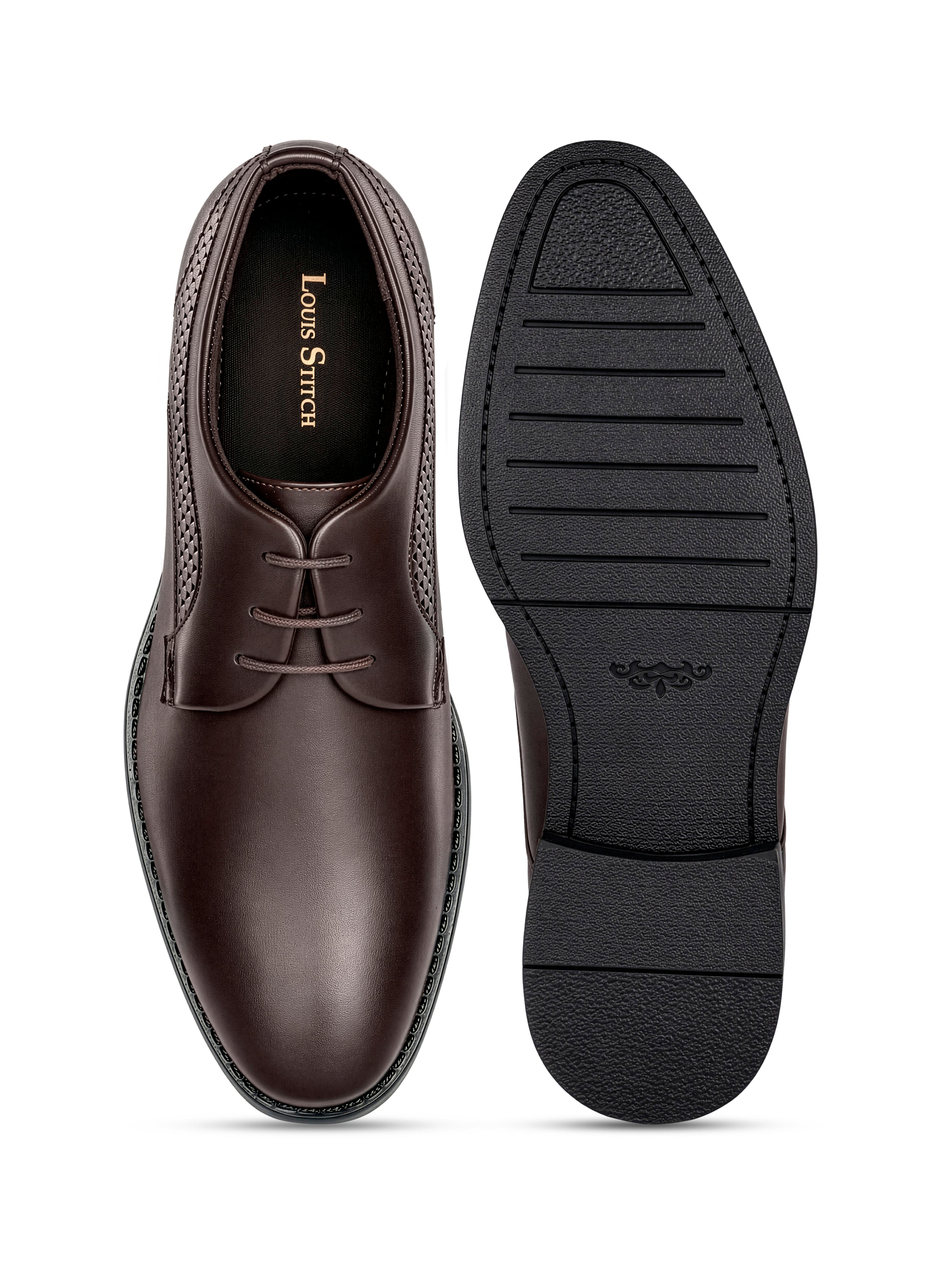 Brunette Brown Formal Derby Lace-Up Shoes