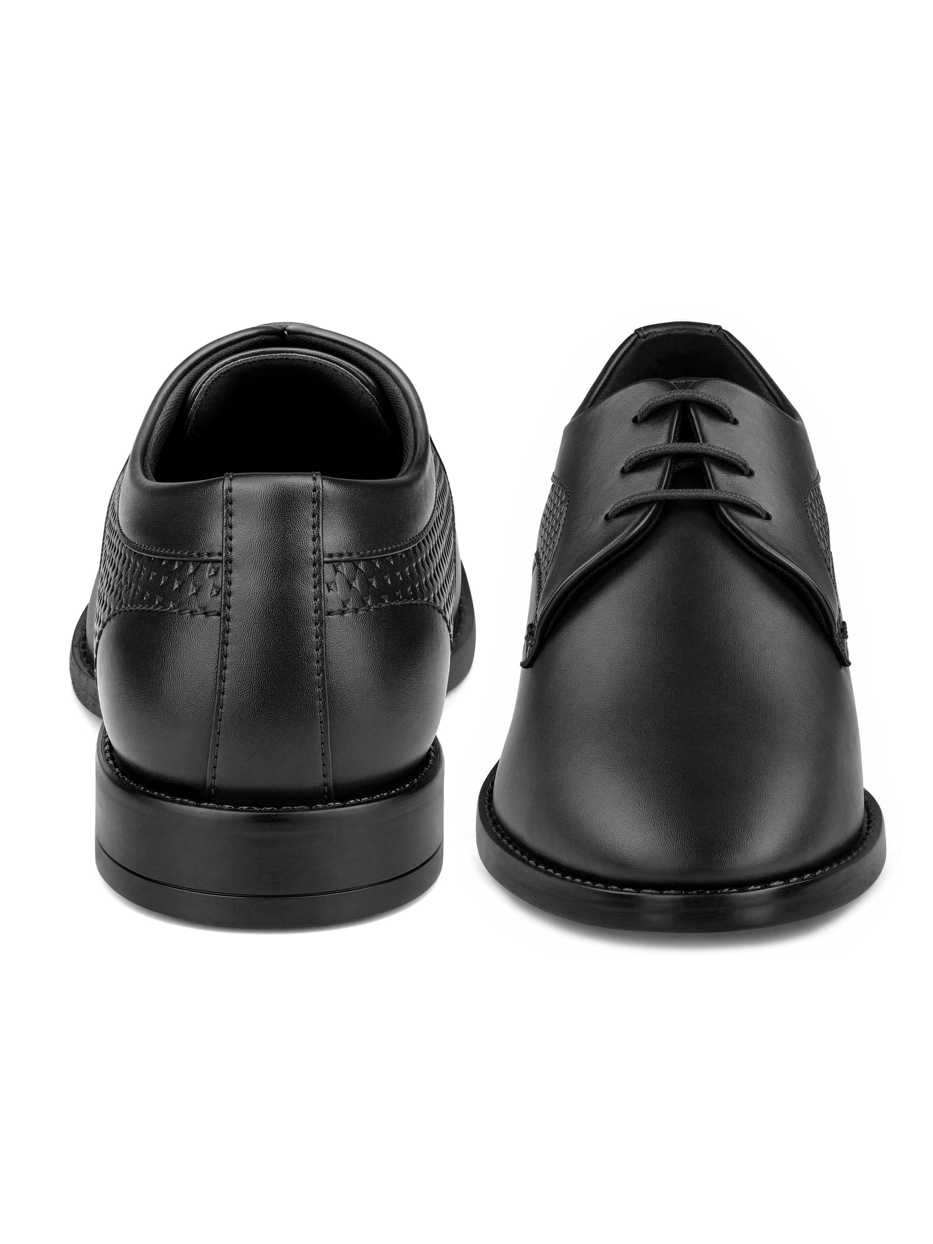 Jet Black Formal Derby Lace-Up Shoes
