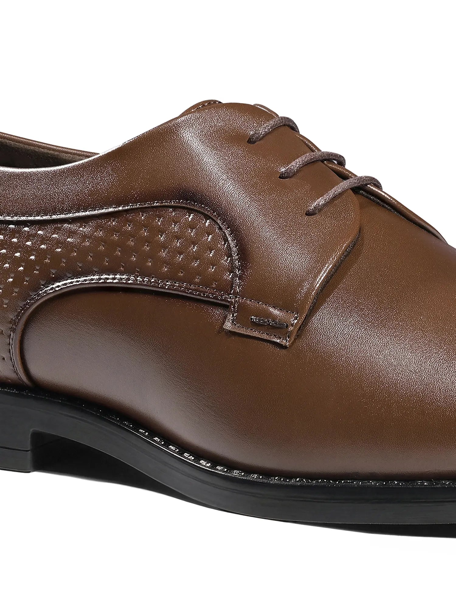 Russet Tan Formal Derby Lace-Up Shoes