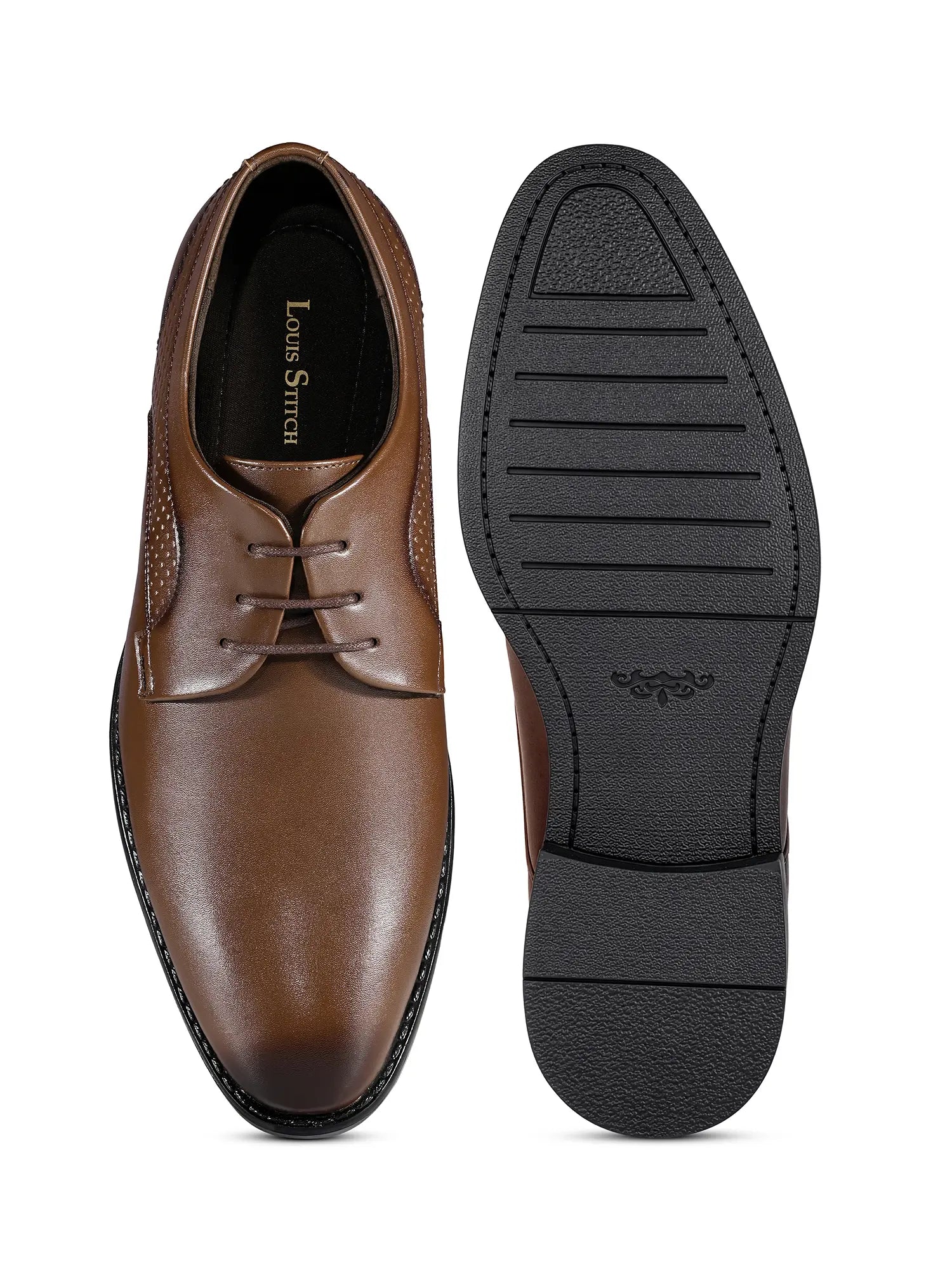 Russet Tan Formal Derby Lace-Up Shoes