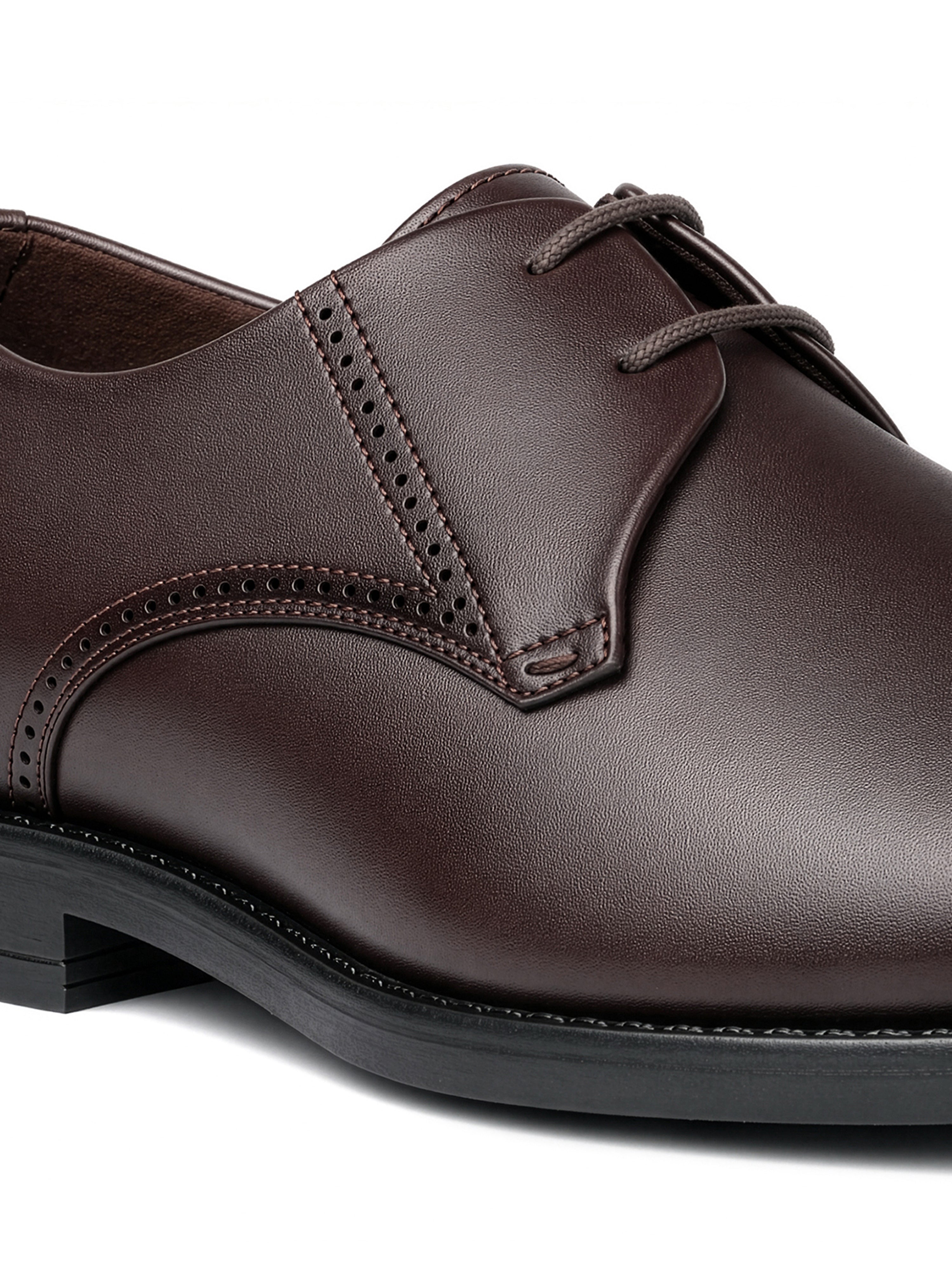 Brunette Brown Formal Derby Lace-Up Shoes