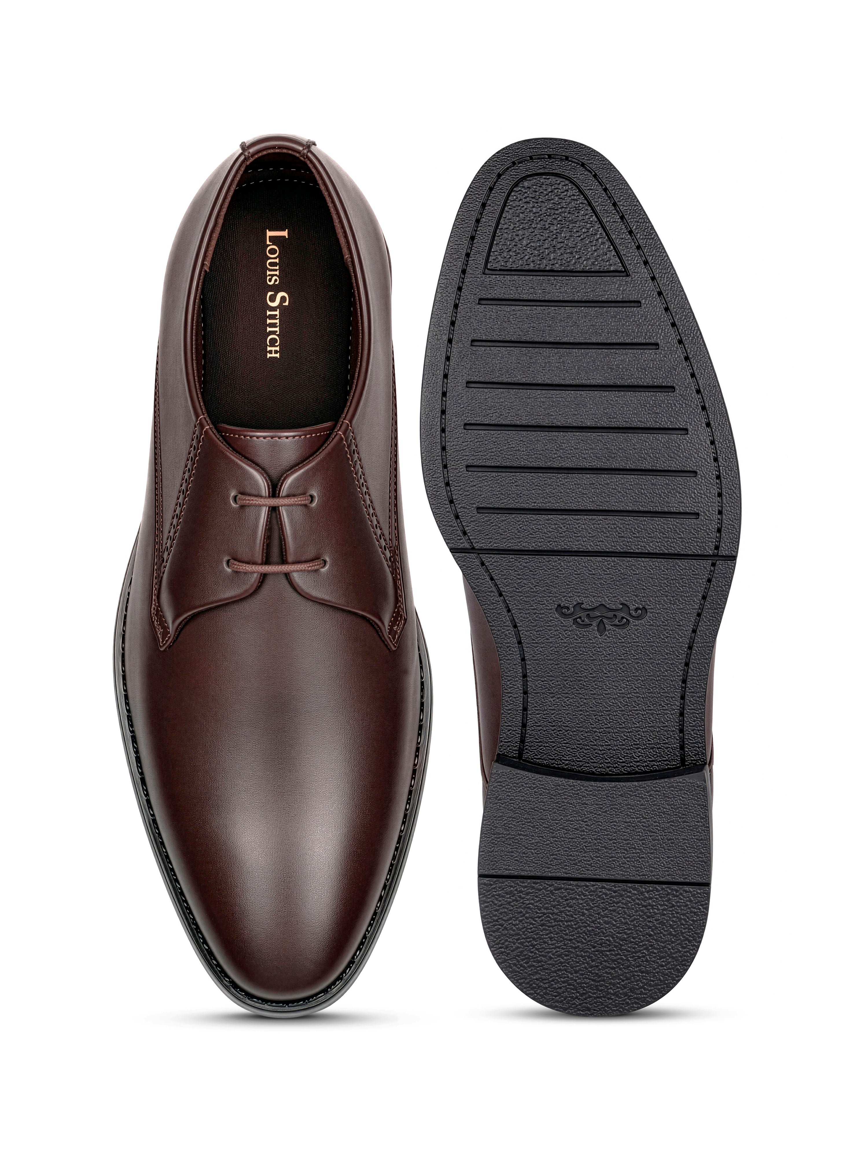 Brunette Brown Formal Derby Lace-Up Shoes