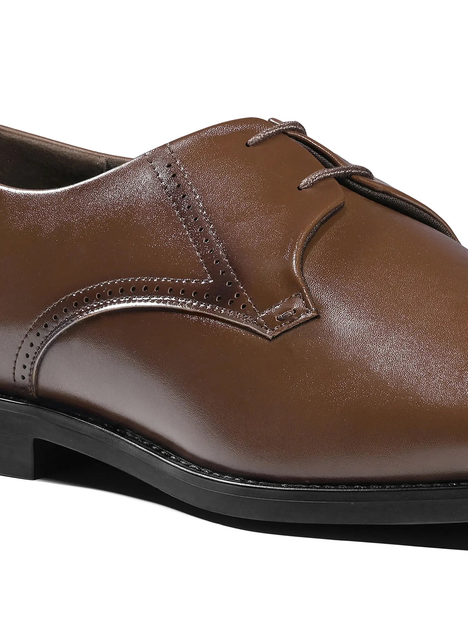 Russet Tan Formal Derby Lace-Up Shoes
