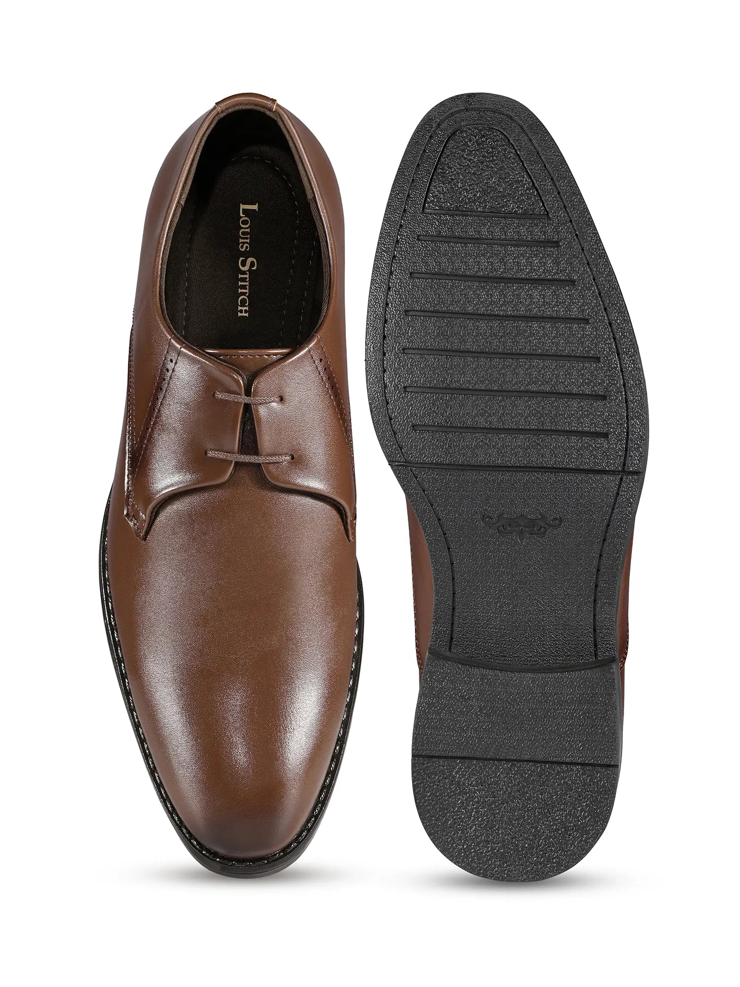 Russet Tan Formal Derby Lace-Up Shoes