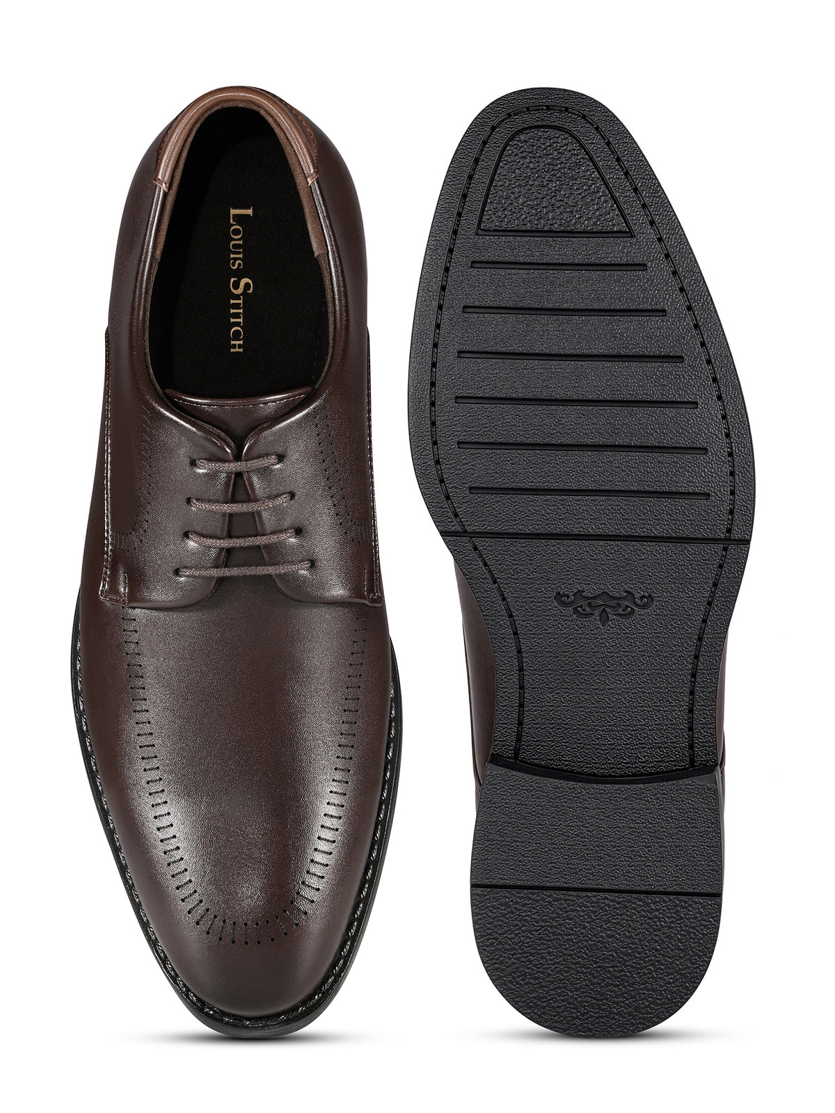 Brunette Brown Formal Derby Lace-Up Shoes