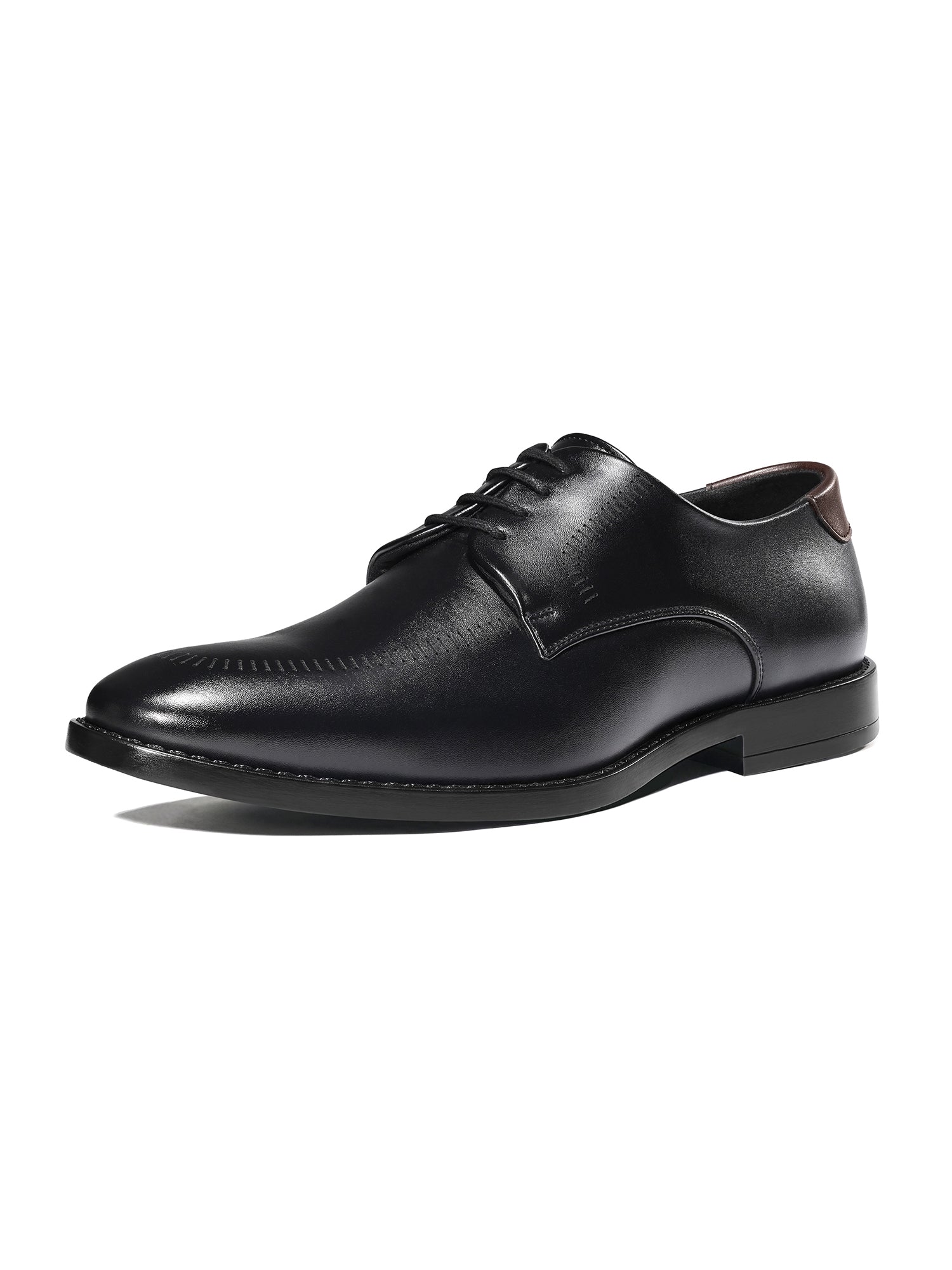 Jet Black Formal Derby Lace-Up Shoes