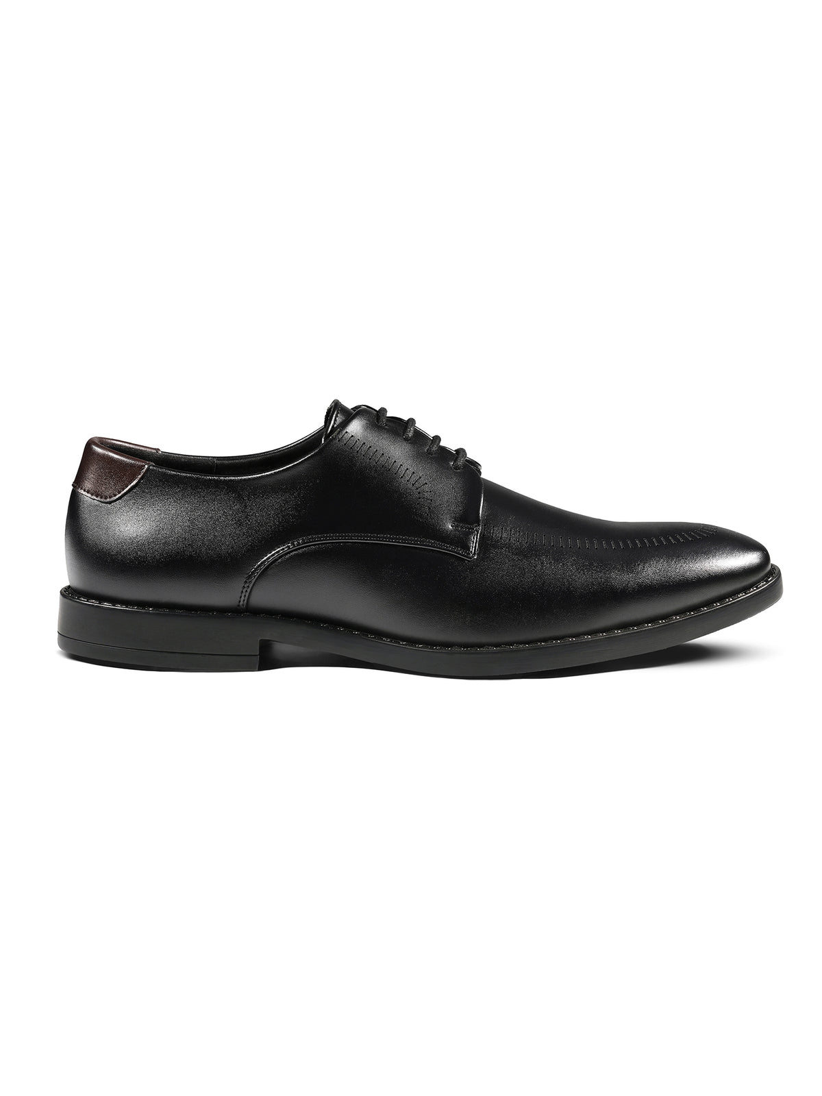 Jet Black Formal Derby Lace-Up Shoes