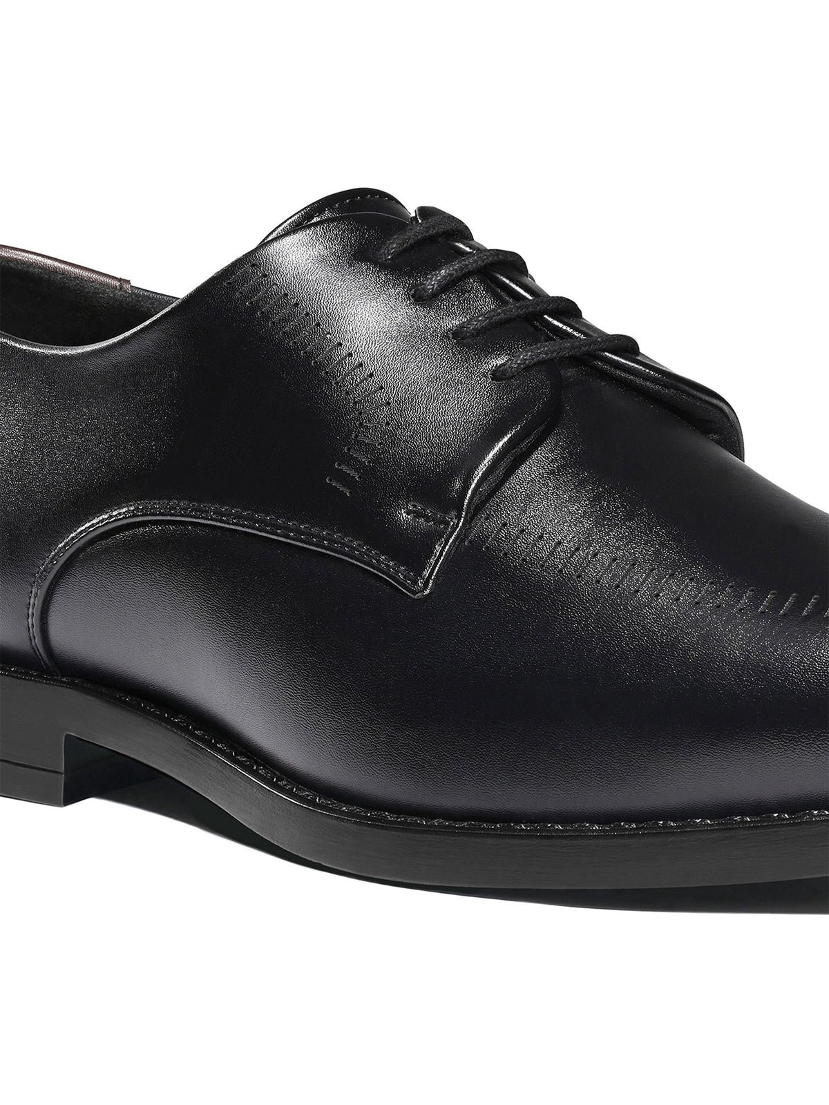 Jet Black Formal Derby Lace-Up Shoes