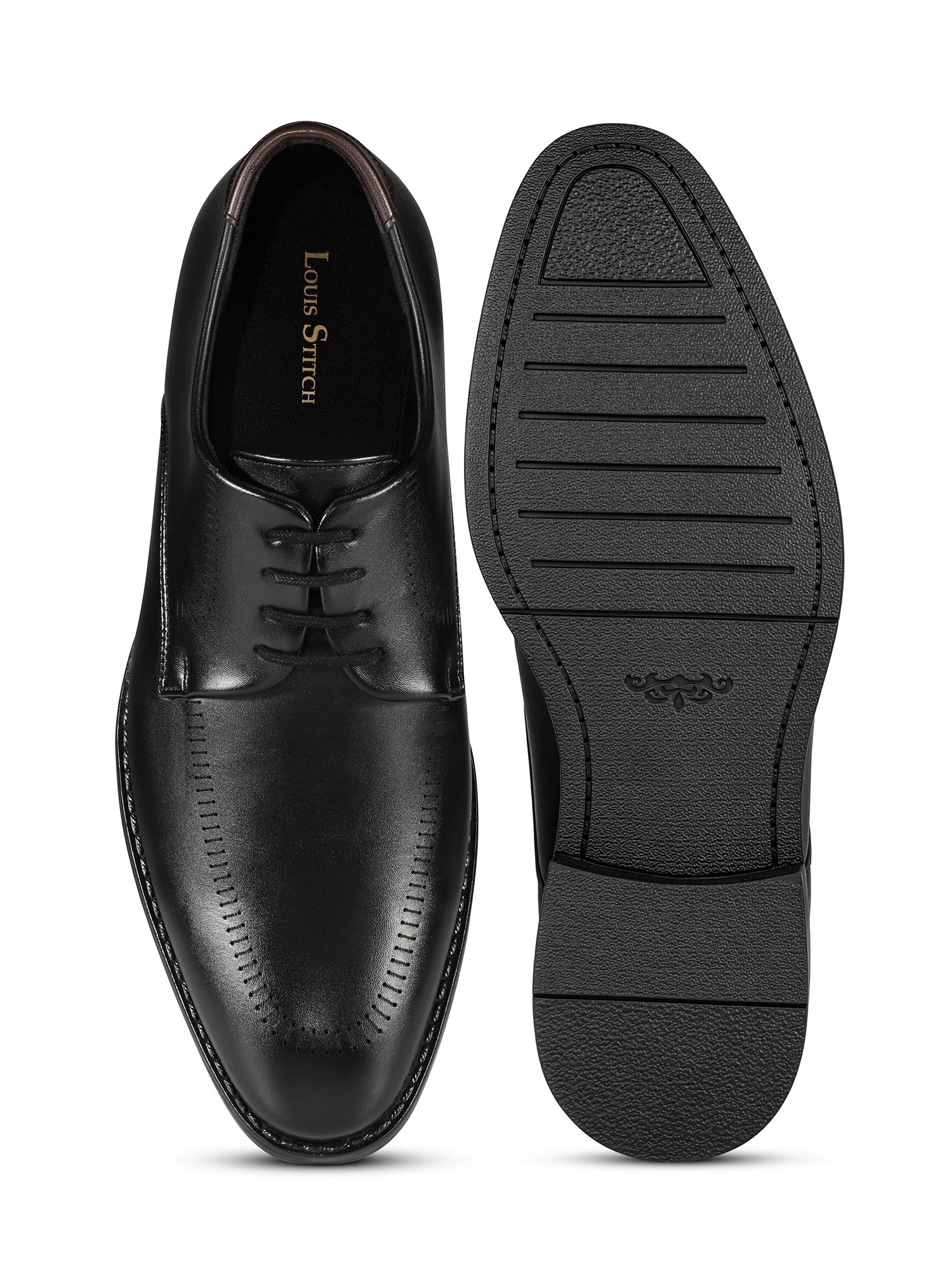 Jet Black Formal Derby Lace-Up Shoes