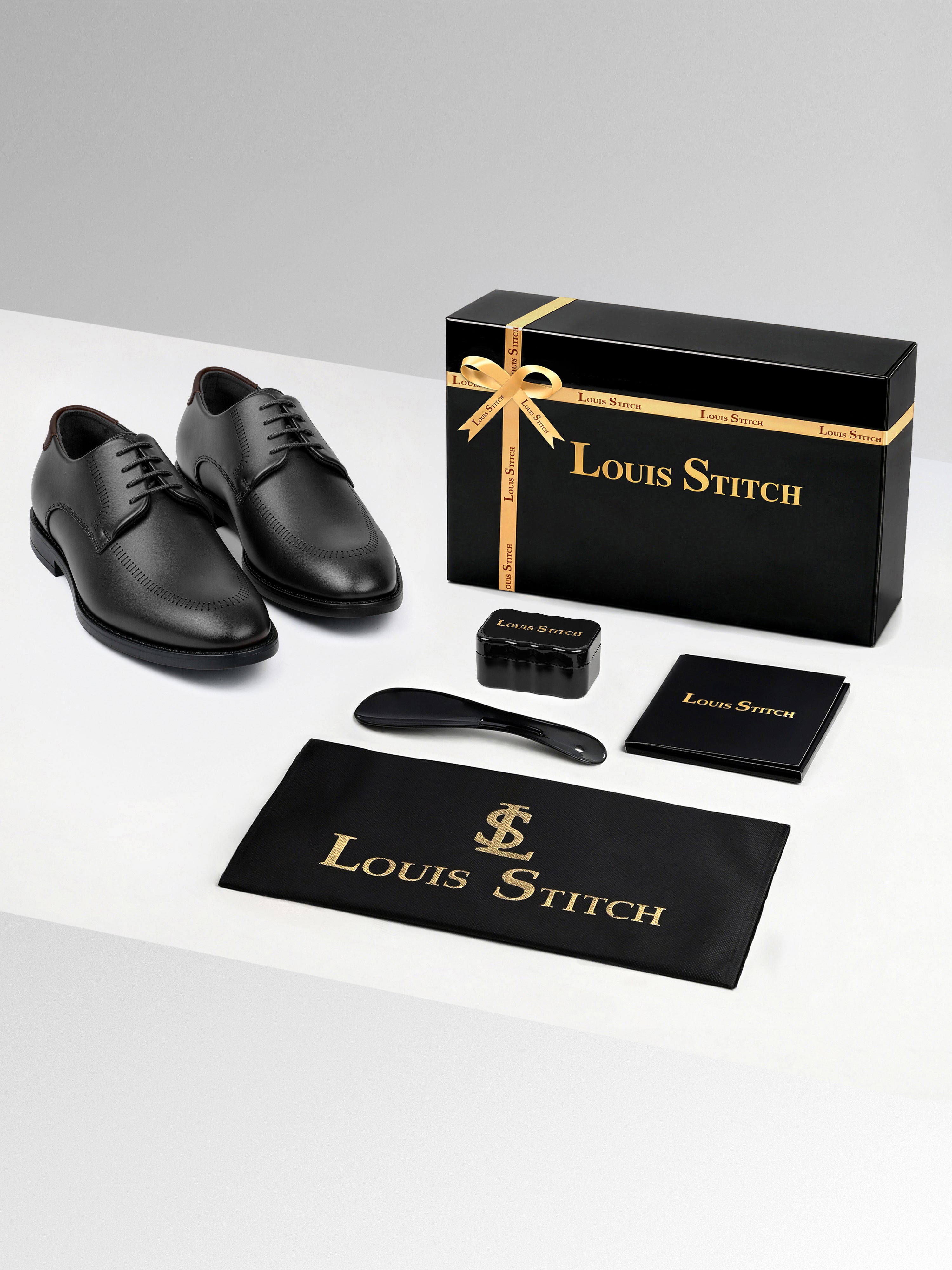 Jet Black Formal Derby Lace-Up Shoes