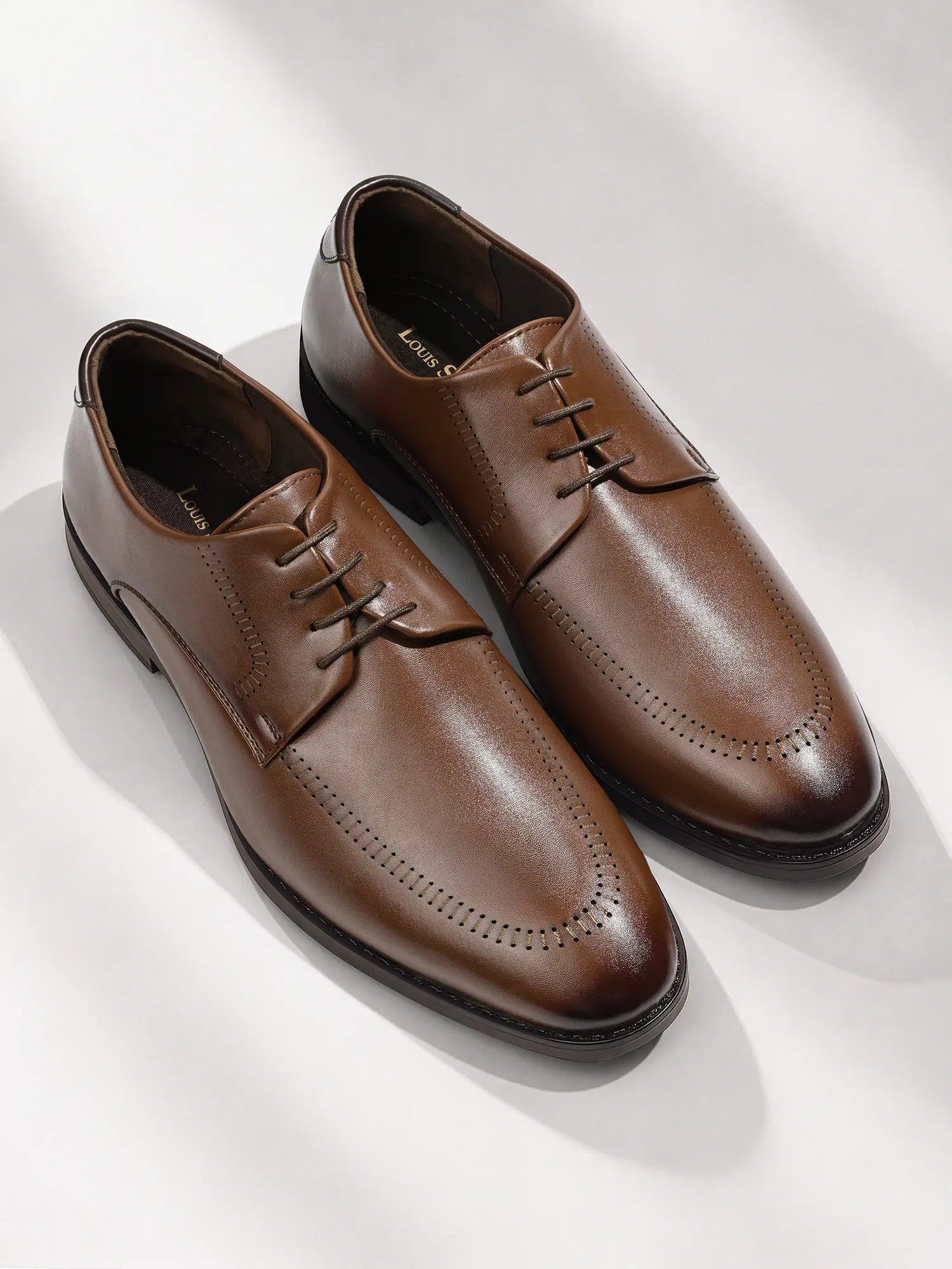 Russet Tan Formal Derby Lace-Up Shoes