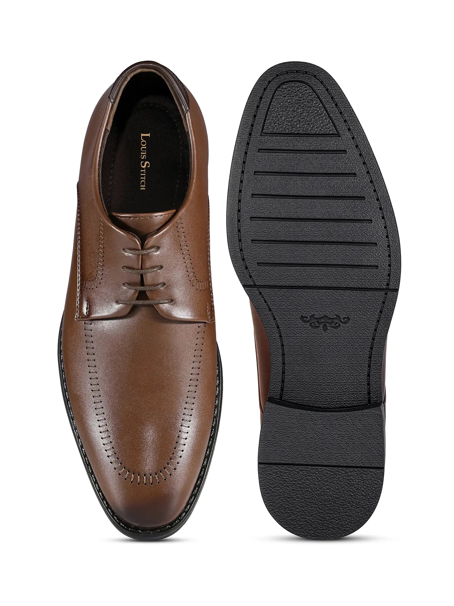 Russet Tan Formal Derby Lace-Up Shoes