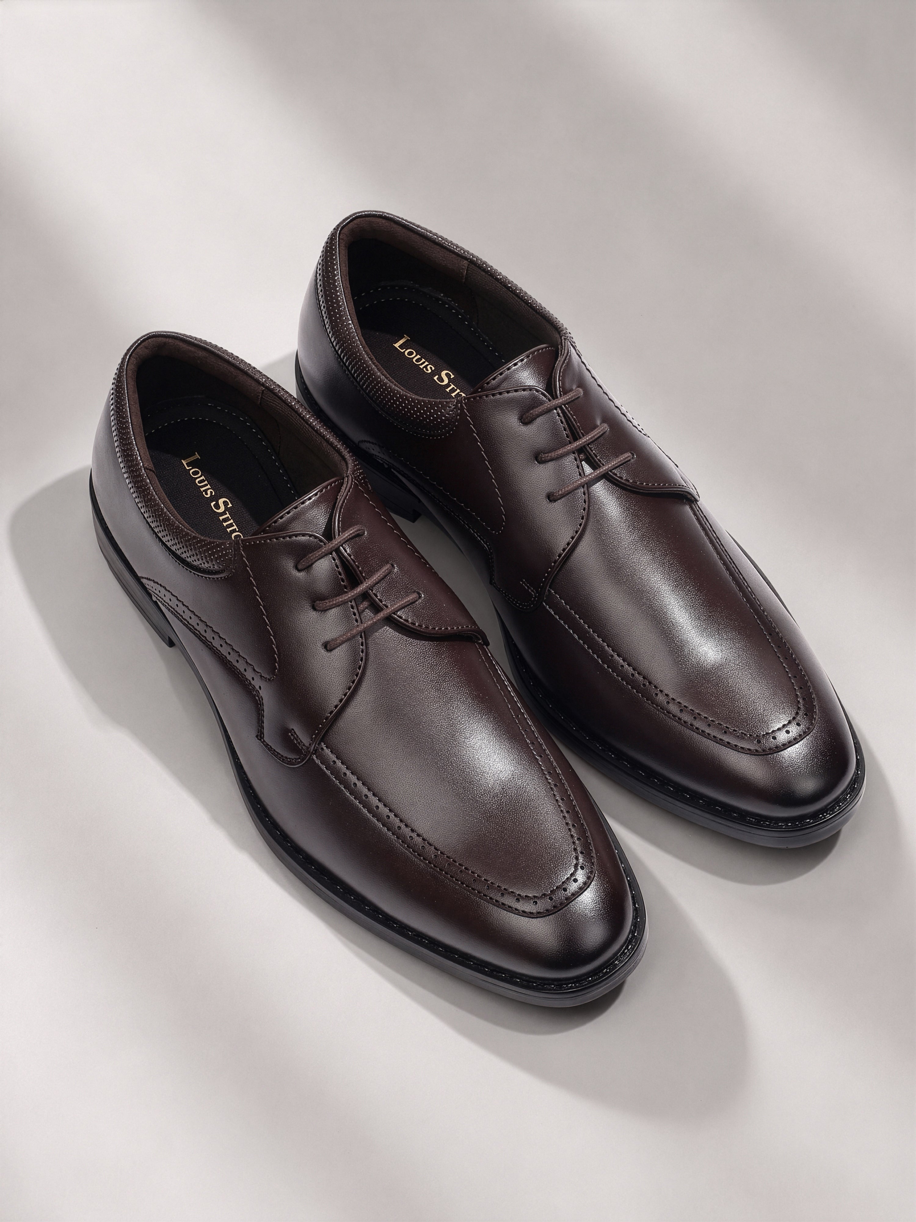 Brunette Brown Formal Derby Lace-Up Shoes