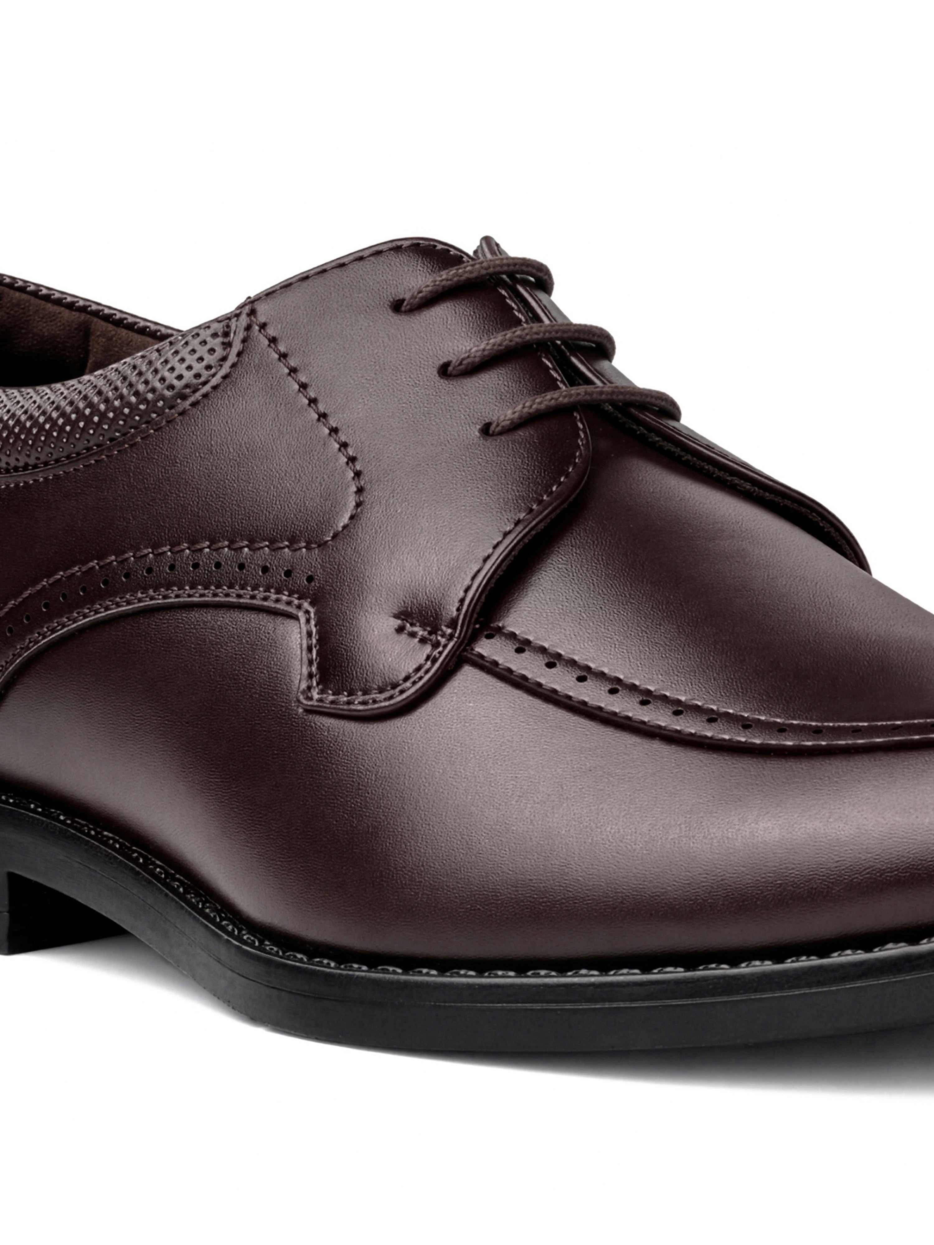 Brunette Brown Formal Derby Lace-Up Shoes