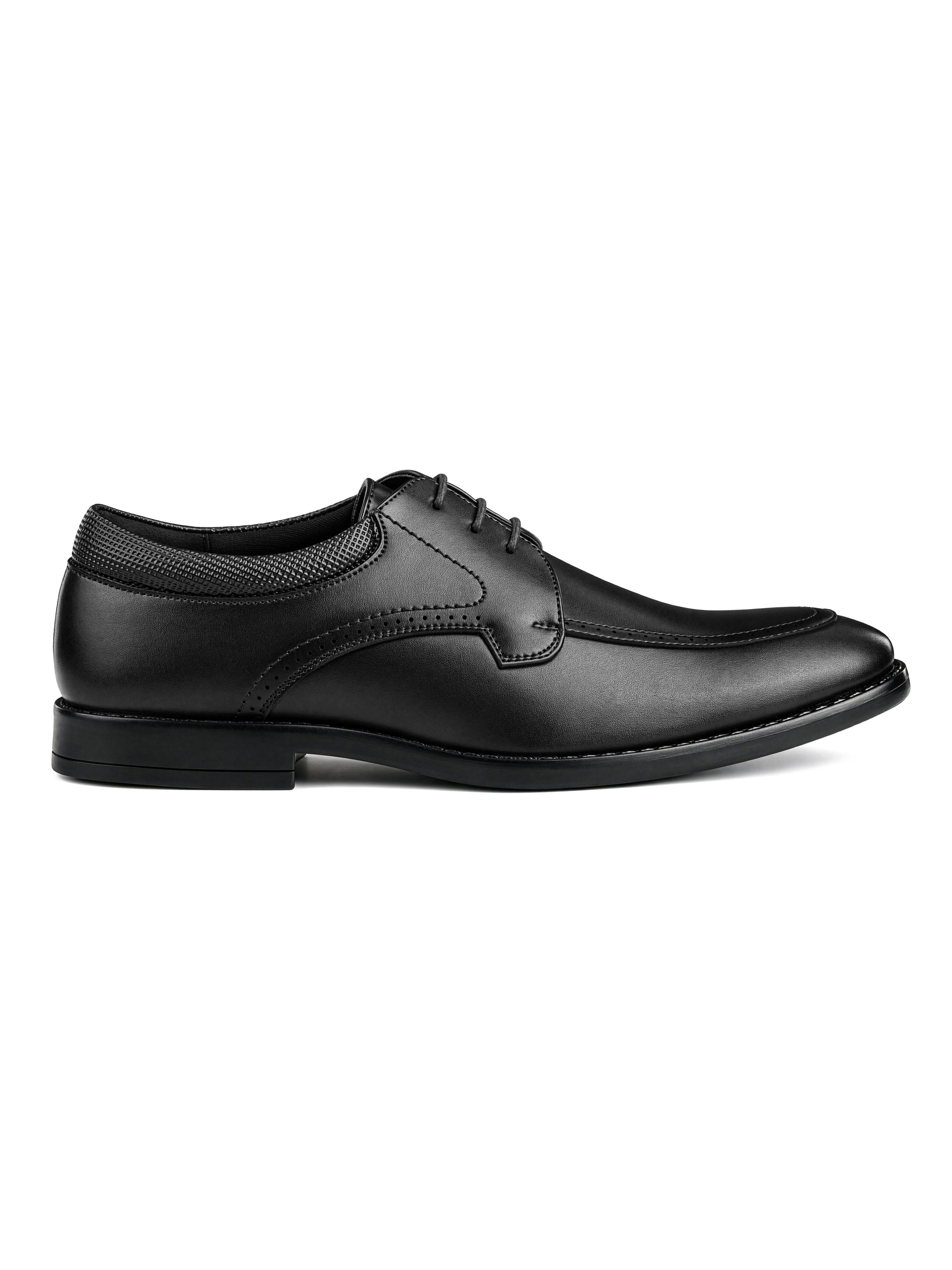 Jet Black Formal Derby Lace-Up Shoes