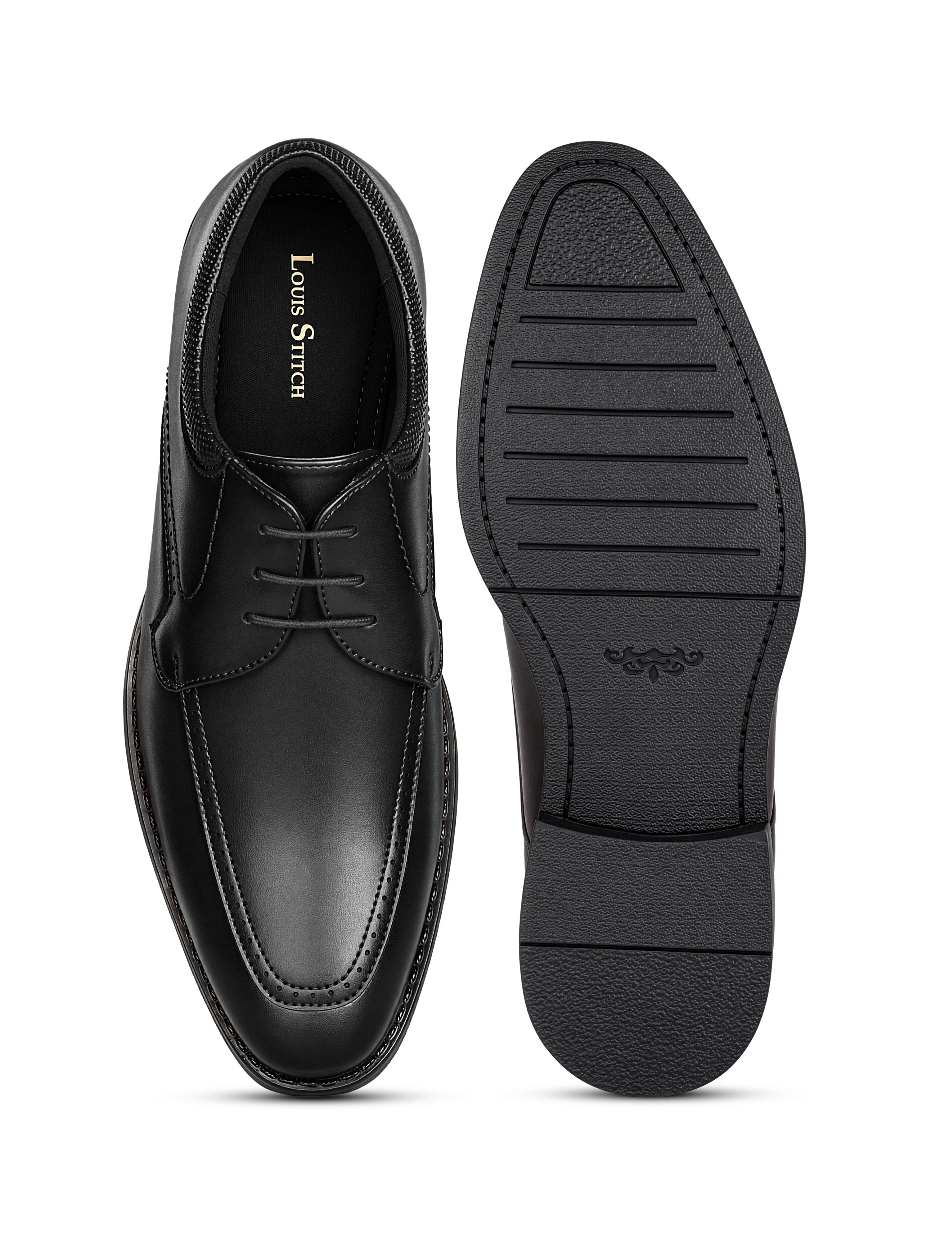 Jet Black Formal Derby Lace-Up Shoes